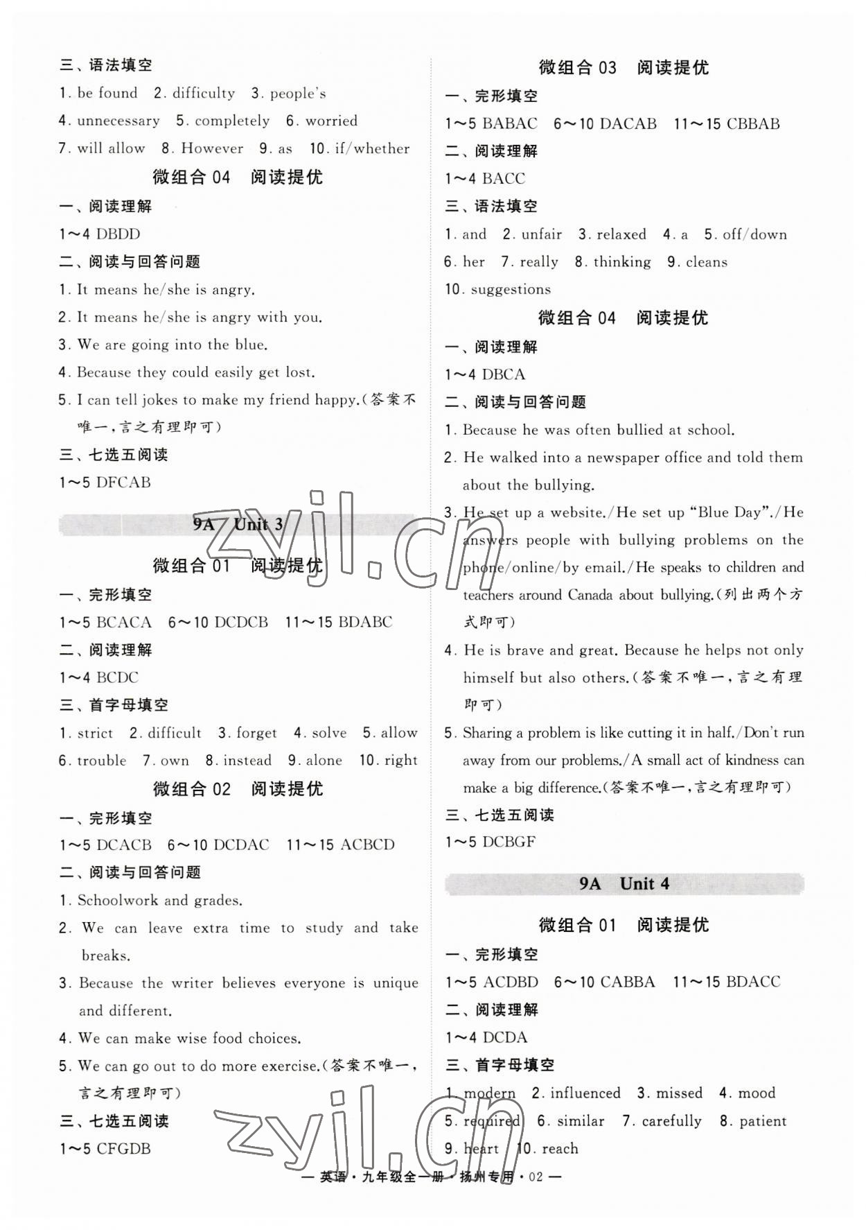 2023年學(xué)霸組合訓(xùn)練九年級(jí)英語(yǔ)全一冊(cè)譯林版揚(yáng)州專(zhuān)用 第2頁(yè)