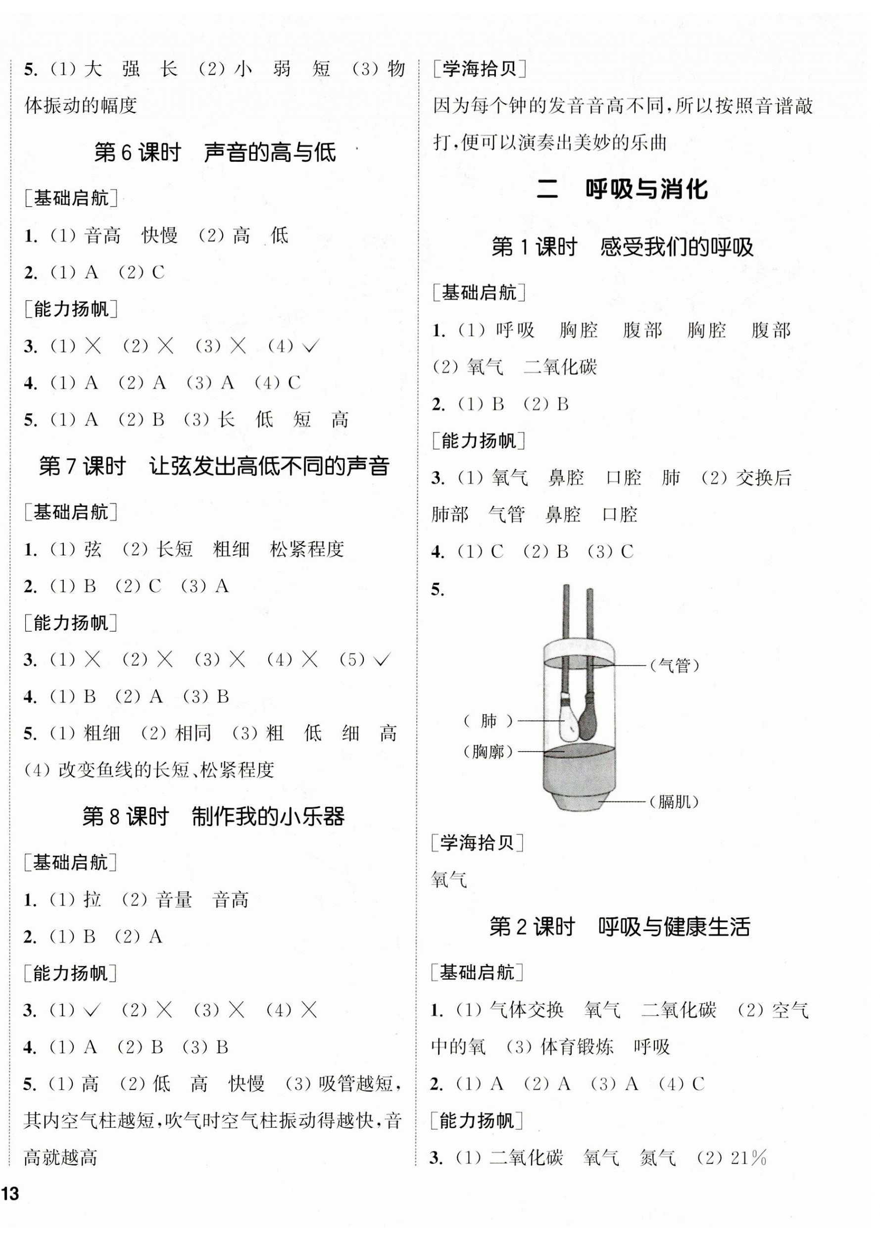 2023年通城学典课时作业本四年级科学上册教科版 参考答案第2页