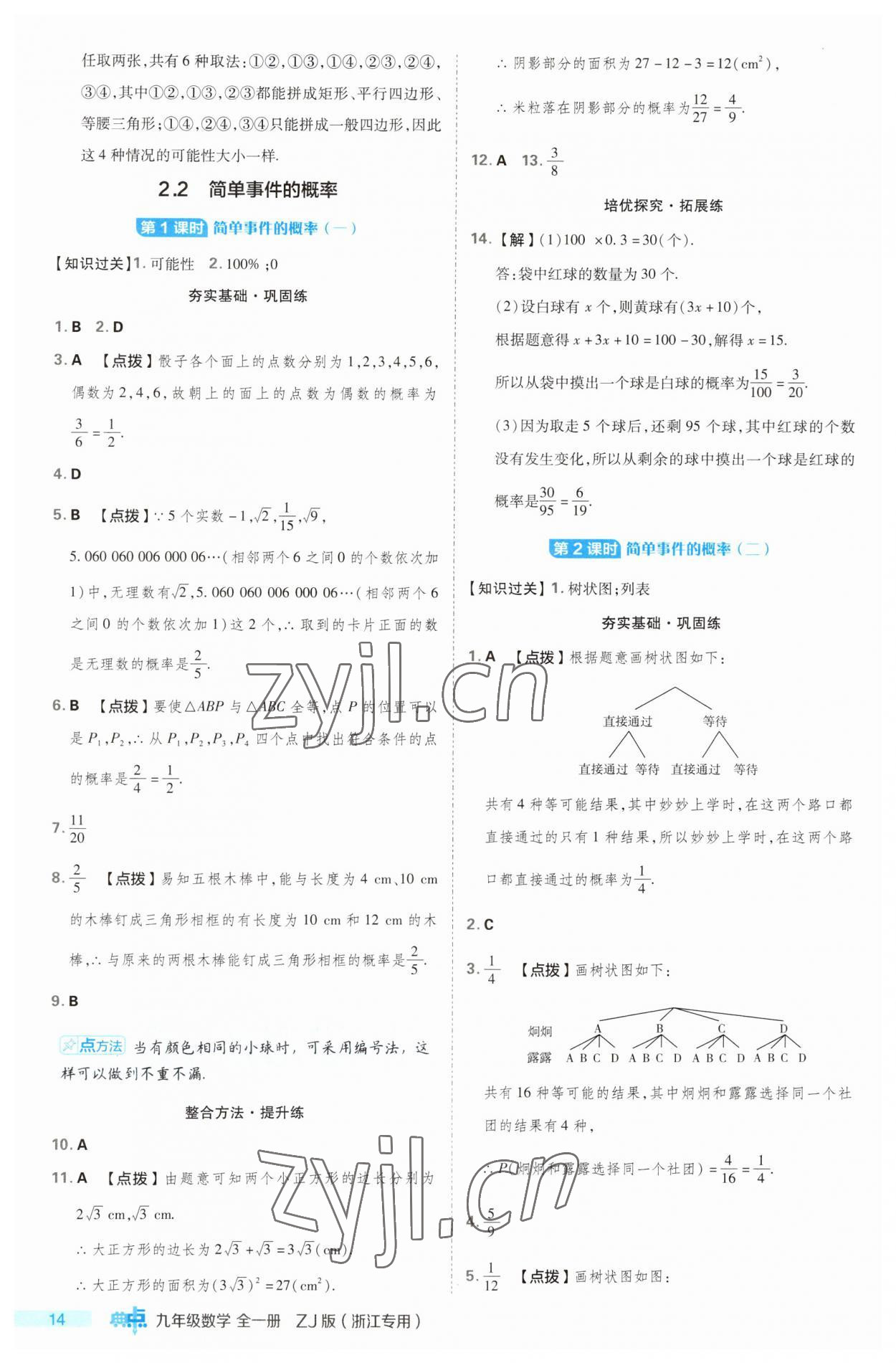 2023年综合应用创新题典中点九年级数学全一册浙教版浙江专版 第14页