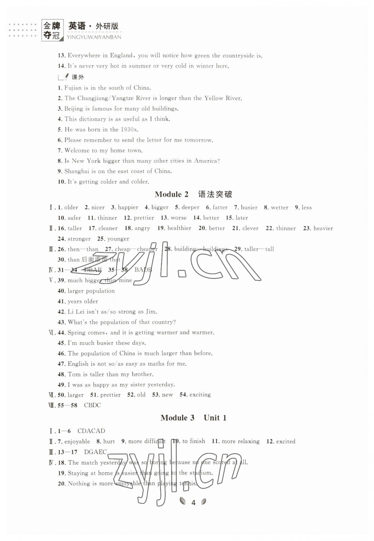 2023年點(diǎn)石成金金牌奪冠八年級英語上冊外研版遼寧專版 第4頁