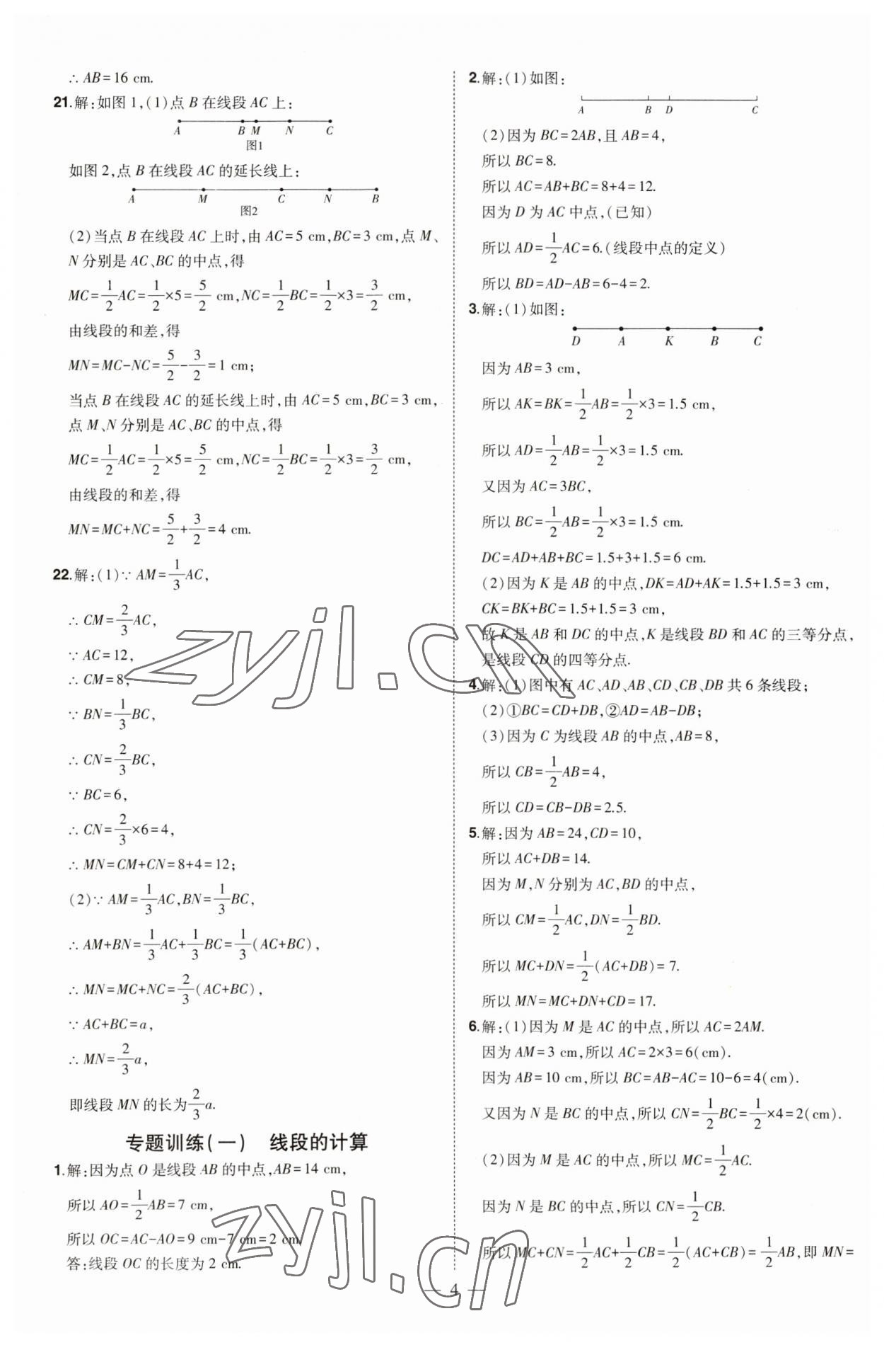 2023年初中新课标名师学案智慧大课堂七年级数学上册青岛版 第4页