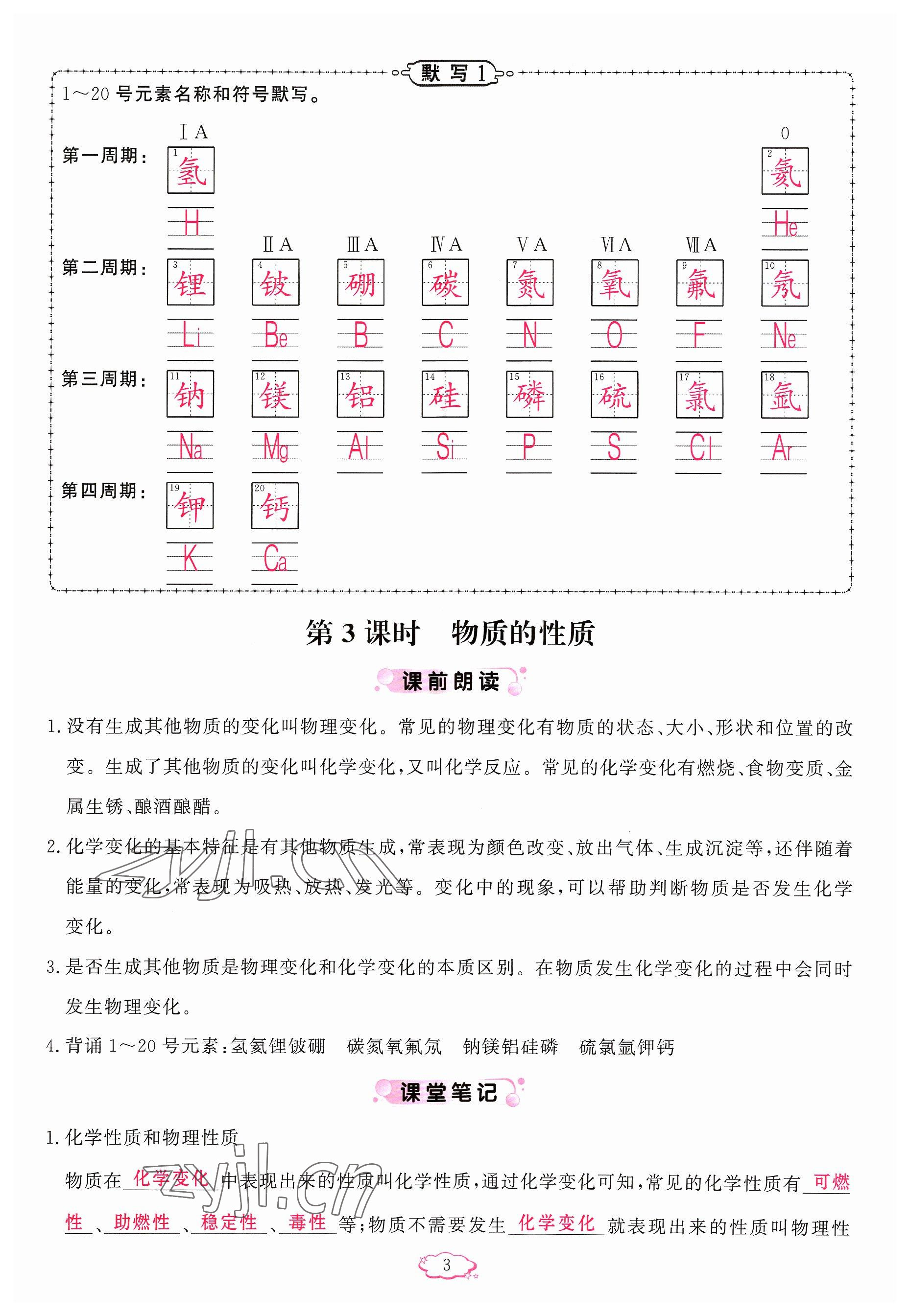 2023年啟航新課堂九年級化學上冊人教版 參考答案第6頁