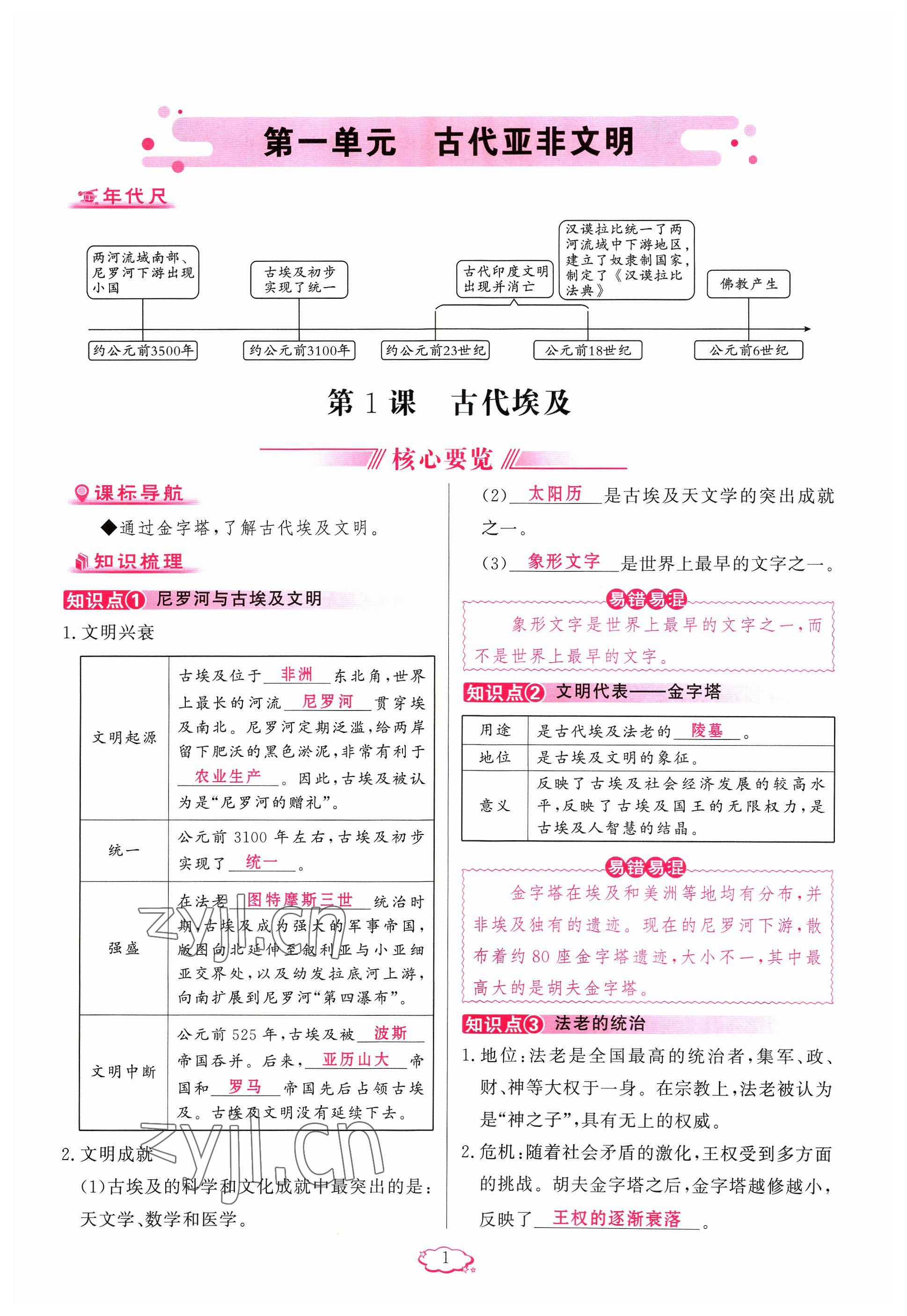 2023年啟航新課堂九年級(jí)歷史上冊(cè)人教版 參考答案第1頁(yè)