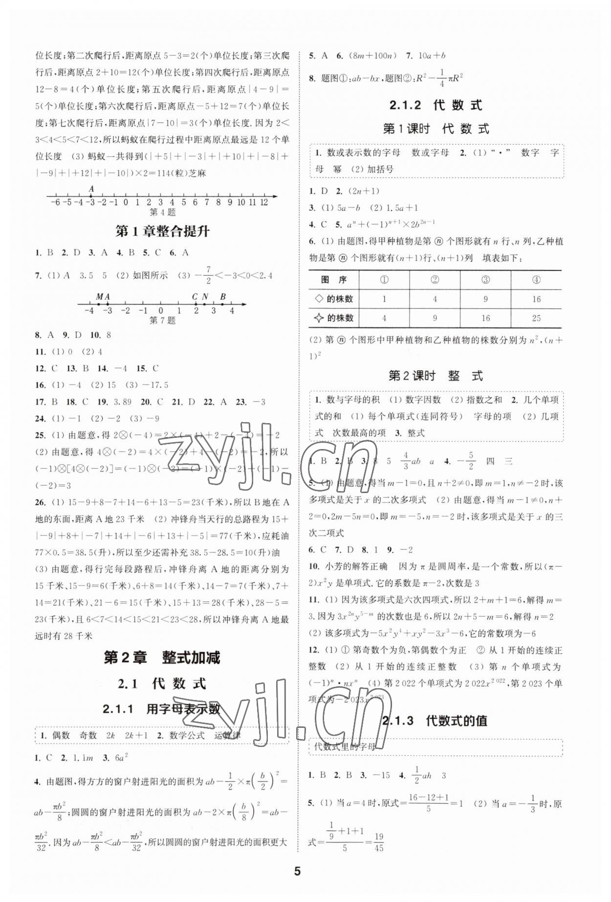 2023年通城學(xué)典課時作業(yè)本七年級數(shù)學(xué)上冊滬科版安徽專版 第5頁