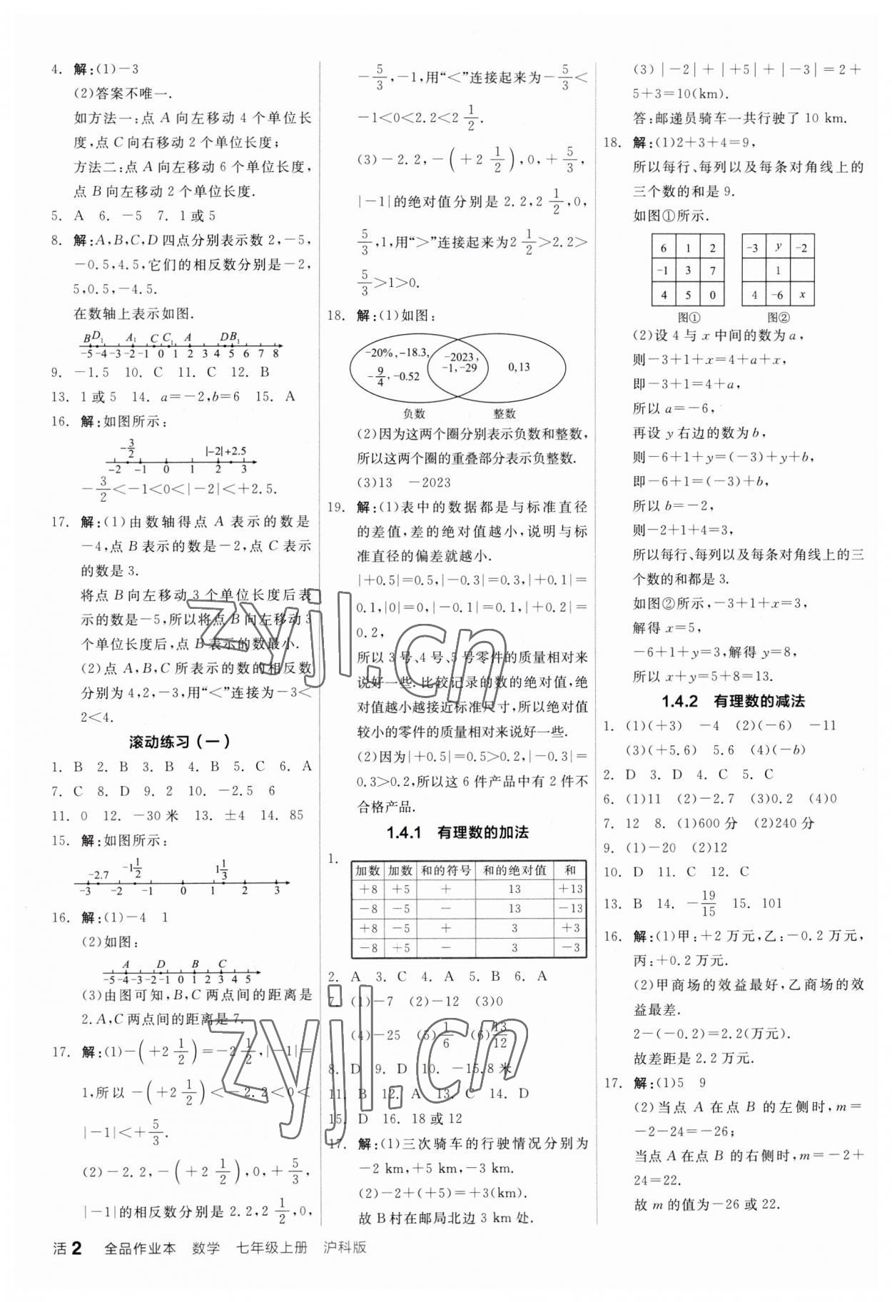 2023年全品學(xué)練考七年級(jí)數(shù)學(xué)上冊(cè)滬科版 第2頁