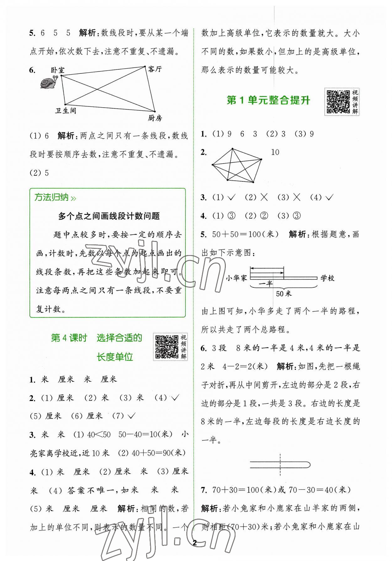 2023年拔尖特訓(xùn)二年級(jí)數(shù)學(xué)上冊(cè)人教版 參考答案第2頁