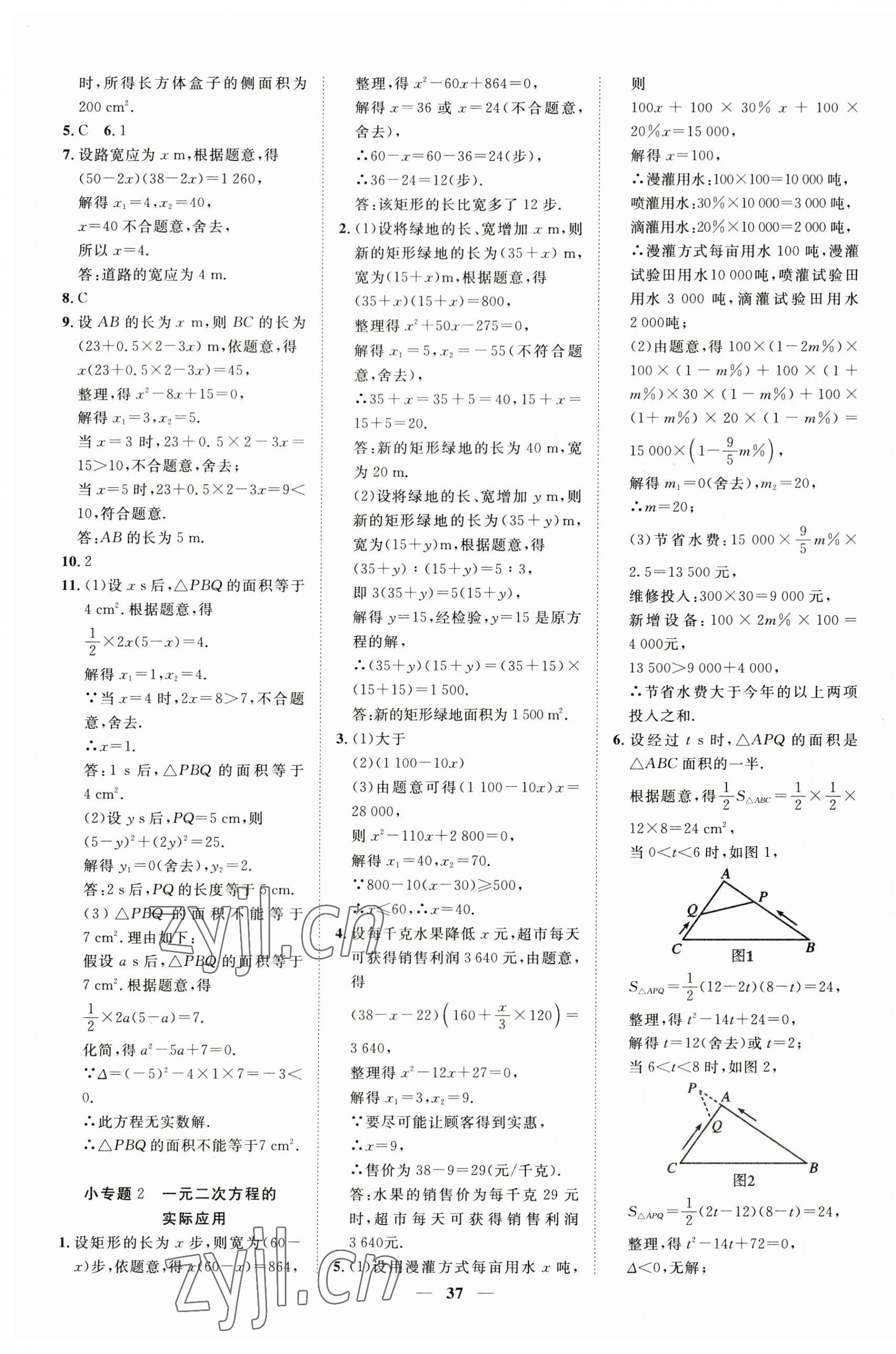 2023年本土教輔名校學(xué)案初中生輔導(dǎo)九年級(jí)數(shù)學(xué)上冊(cè)人教版荊州專(zhuān)版 第5頁(yè)