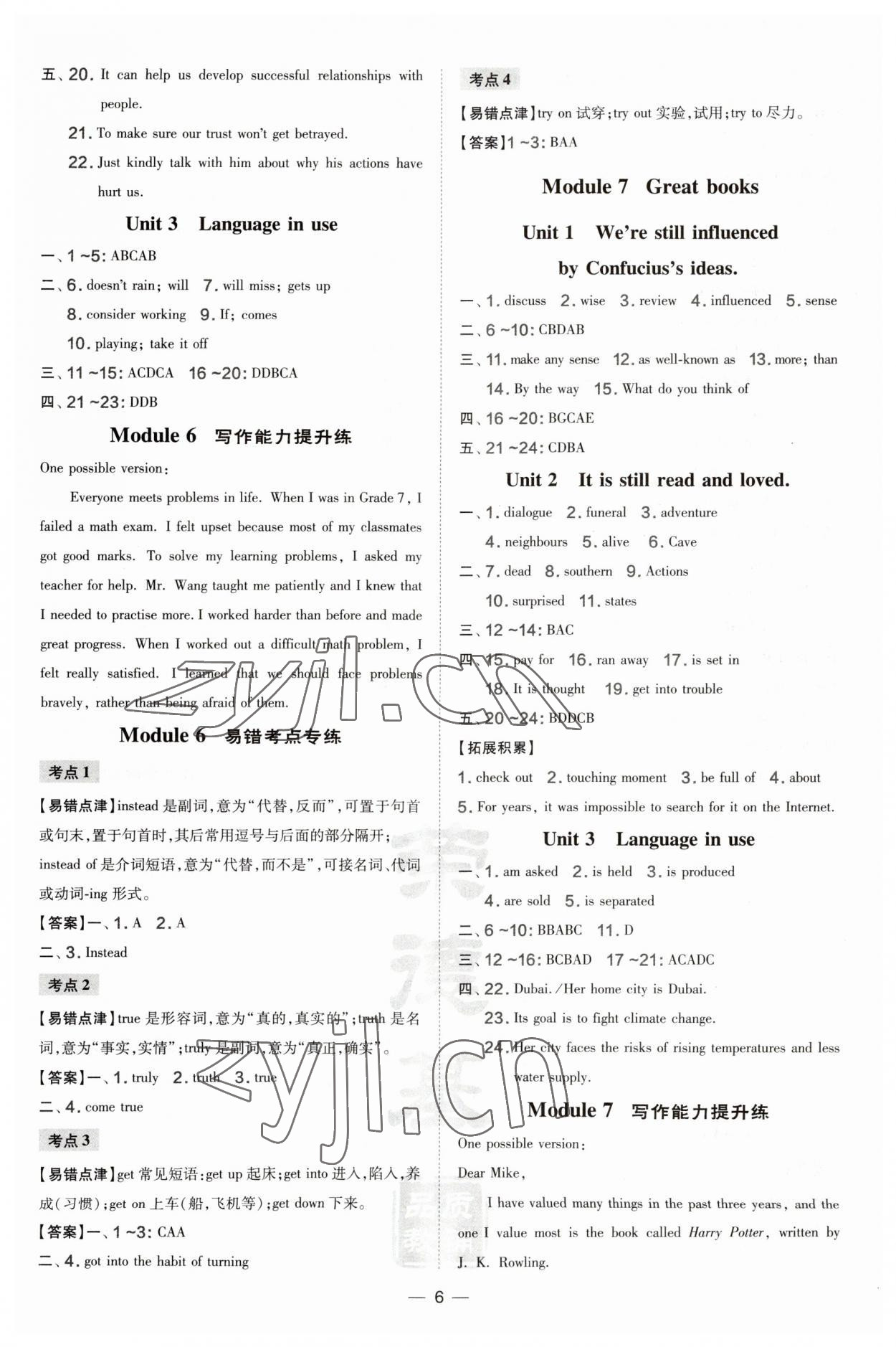 2023年点拨训练九年级英语上册外研版安徽专版&nbsp;第6页