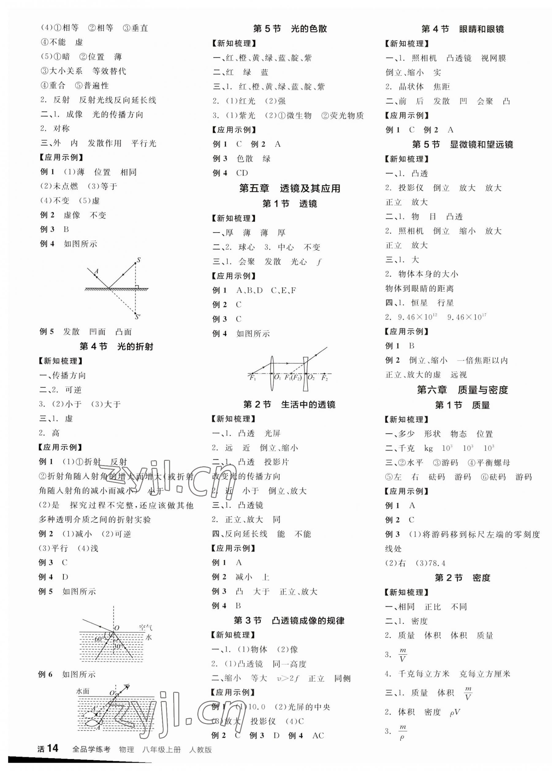 2023年全品學(xué)練考八年級(jí)物理上冊(cè)人教版 第3頁(yè)