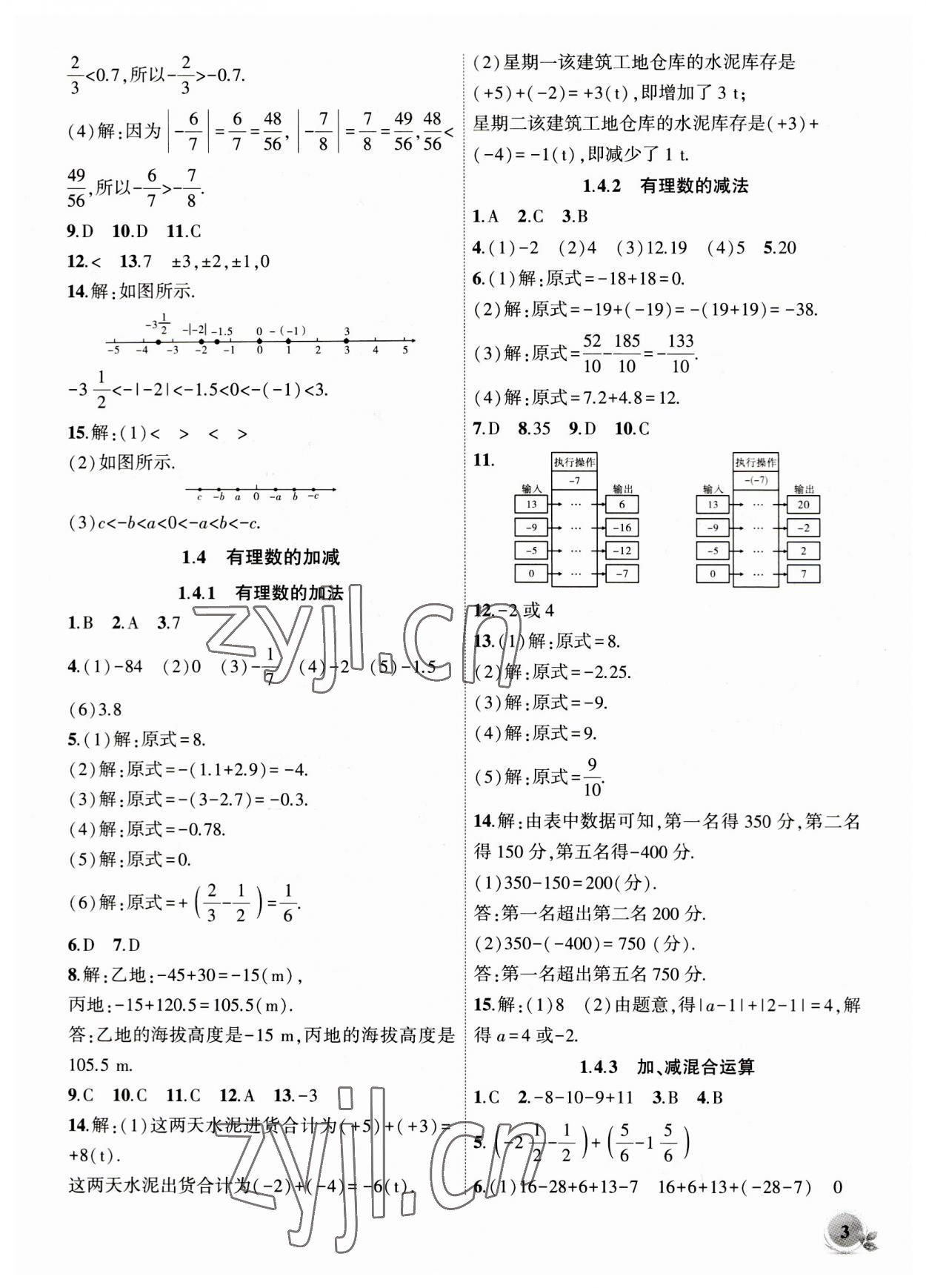 2023年创新课堂创新作业本七年级数学上册沪科版 第3页