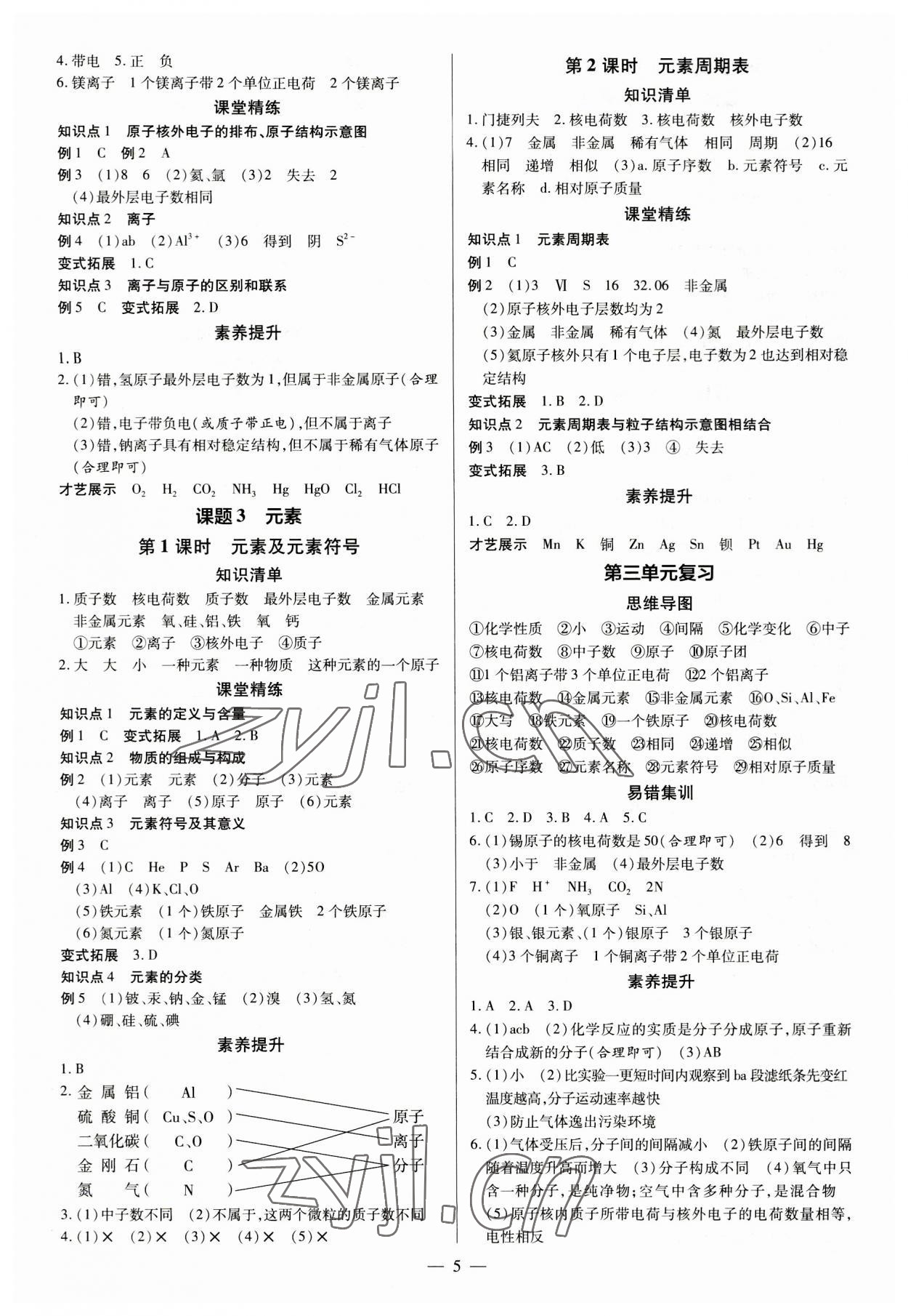 2023年領(lǐng)跑作業(yè)本九年級(jí)化學(xué)全一冊(cè)人教版 第5頁(yè)