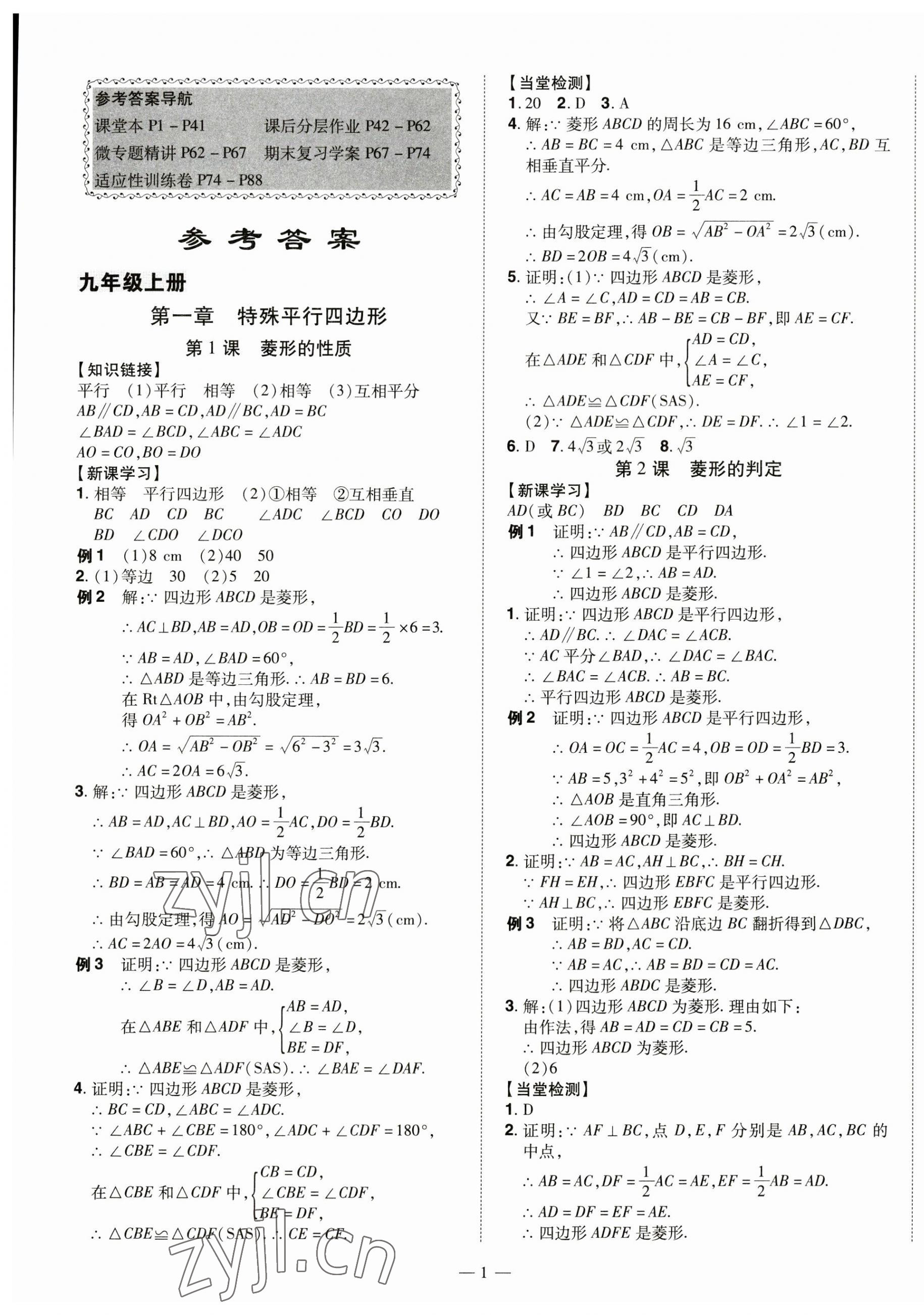 2023年同步?jīng)_刺九年級數(shù)學(xué)全一冊北師大版 第1頁