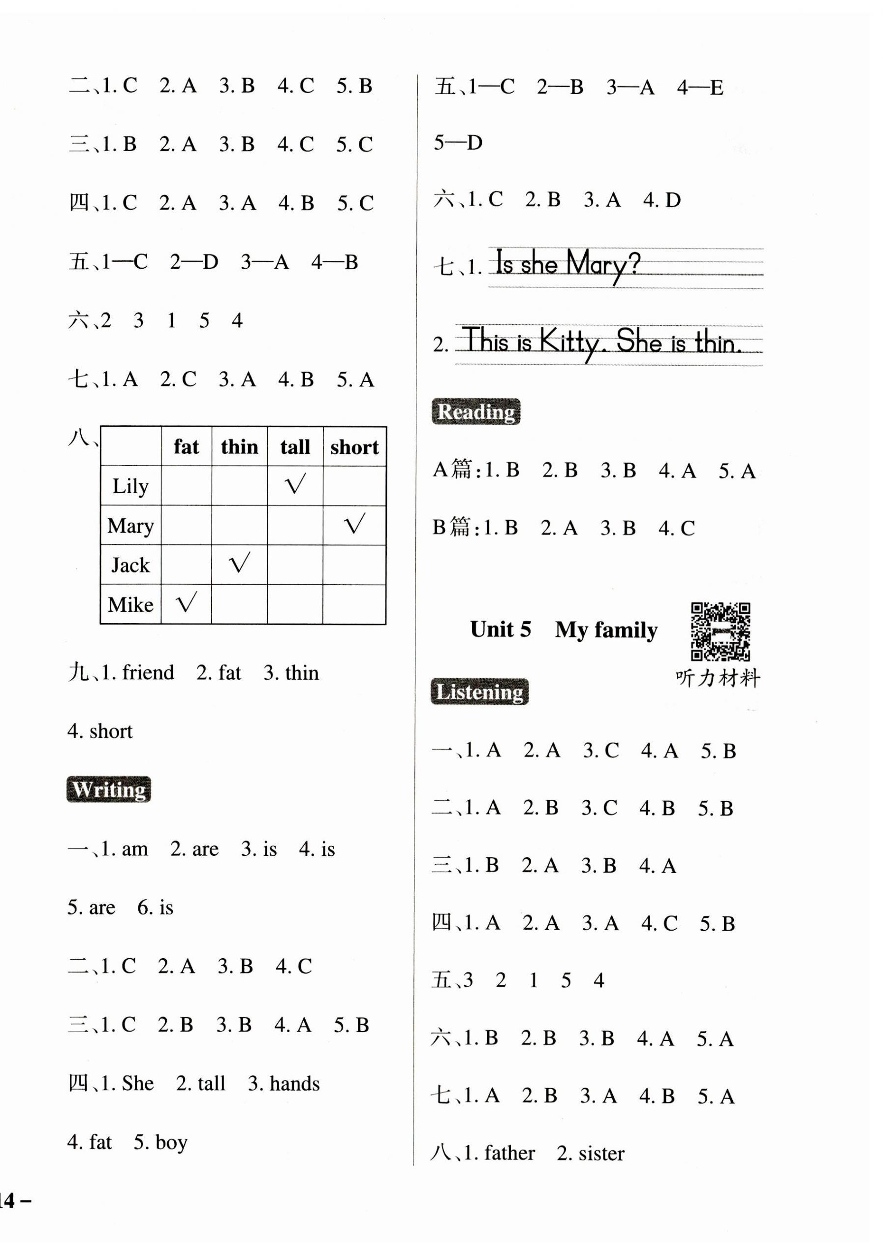 2023年小學學霸作業(yè)本三年級英語上冊滬教牛津版深圳專版 參考答案第4頁