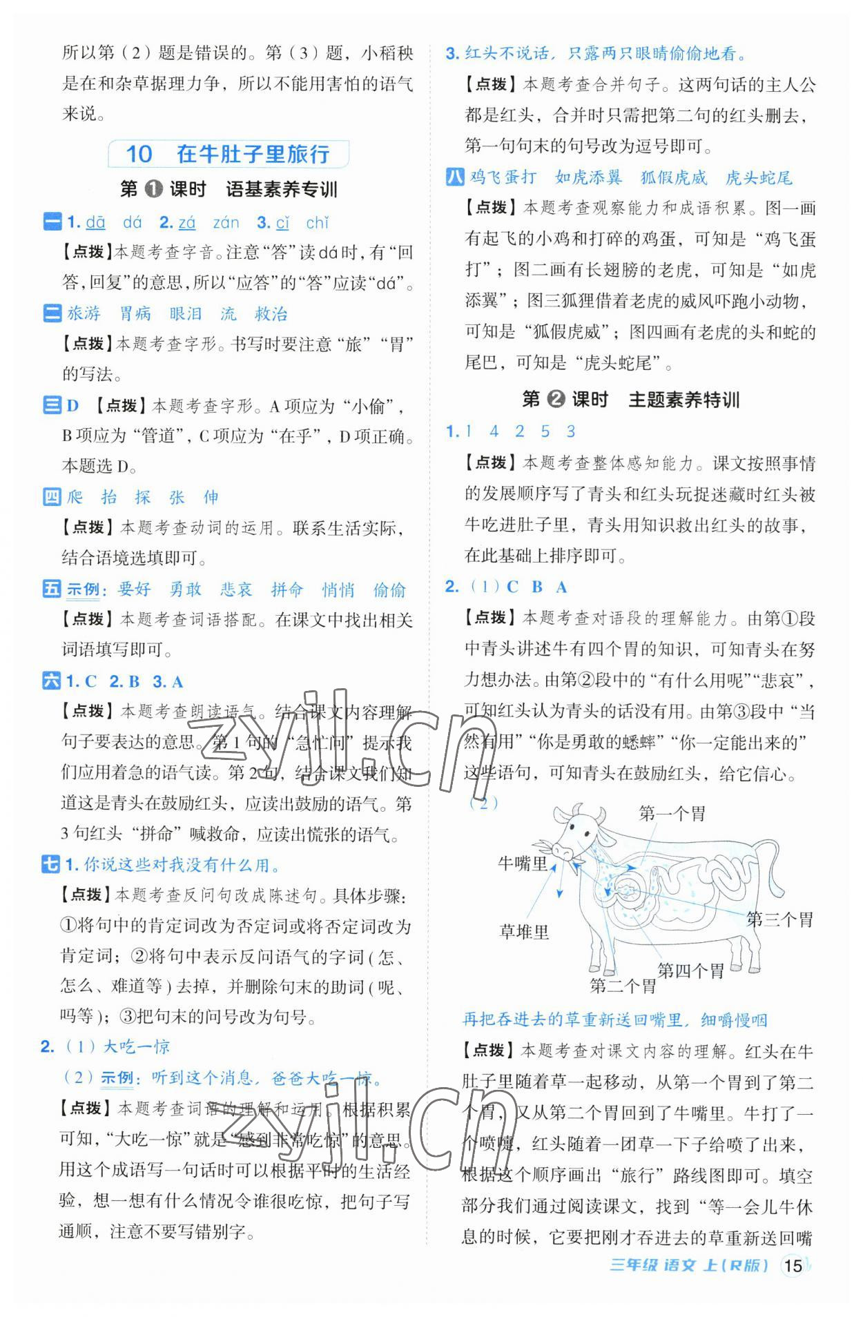 2023年綜合應(yīng)用創(chuàng)新題典中點(diǎn)三年級語文上冊人教版 第15頁