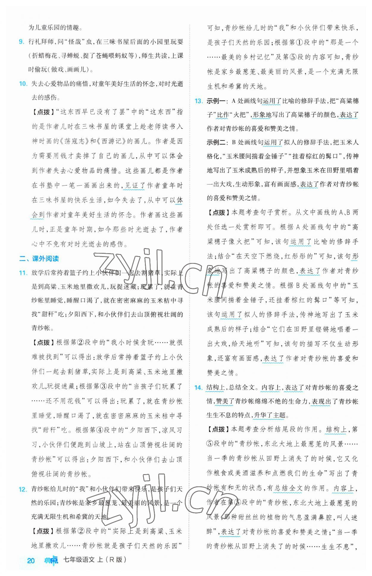 2023年綜合應(yīng)用創(chuàng)新題典中點七年級語文上冊人教版 第20頁