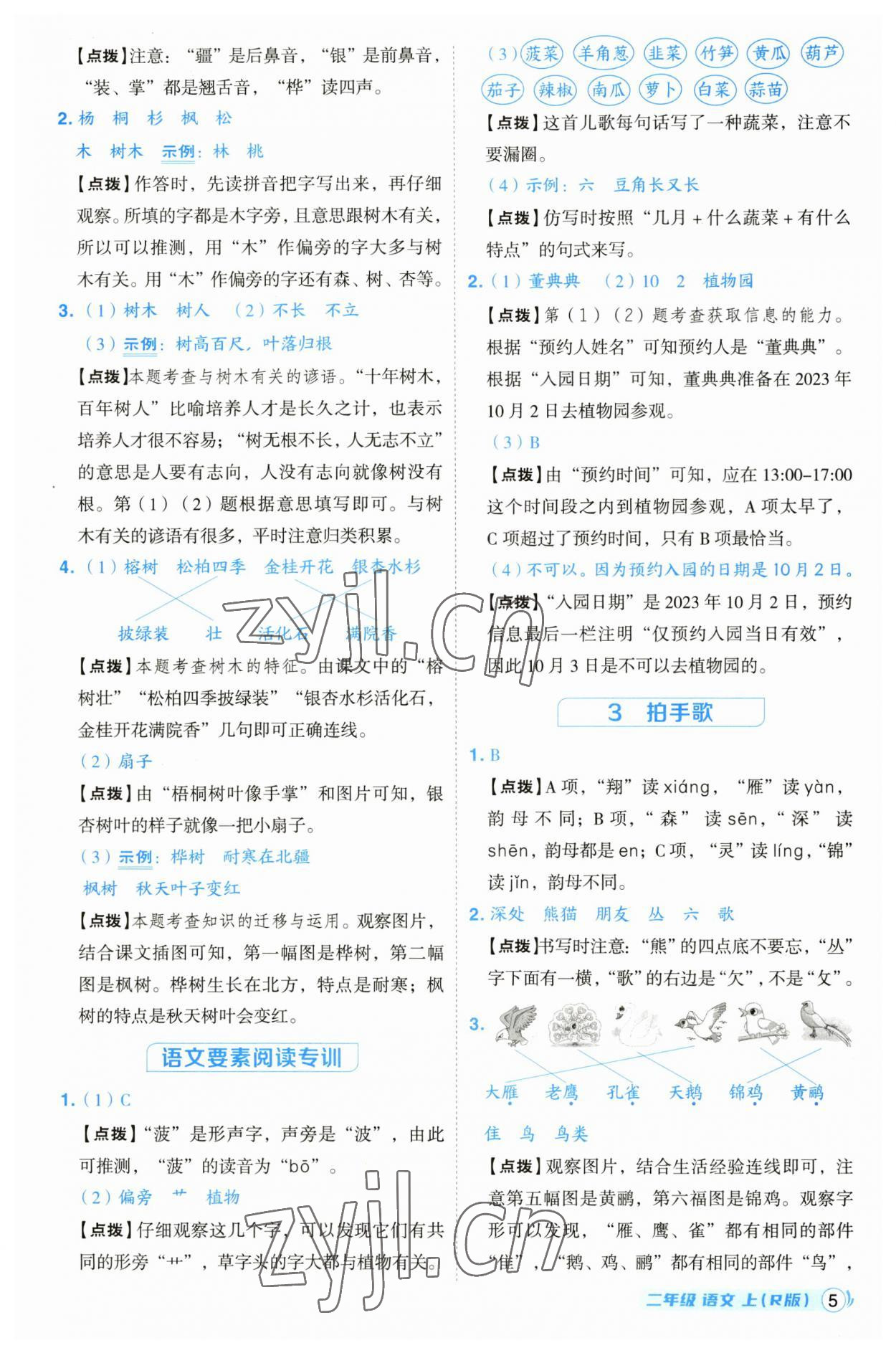 2023年綜合應用創(chuàng)新題典中點二年級語文上冊人教版浙江專版 第5頁