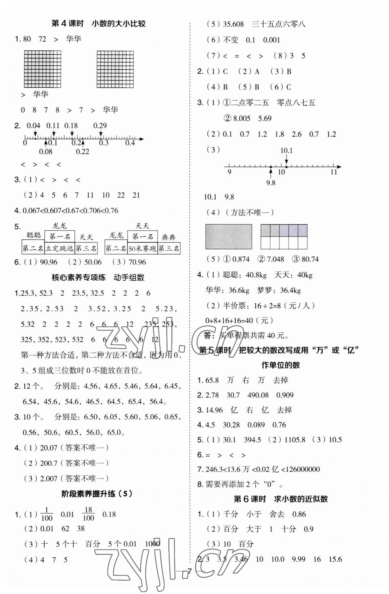 2023年綜合應(yīng)用創(chuàng)新題典中點(diǎn)五年級數(shù)學(xué)上冊蘇教版 第7頁