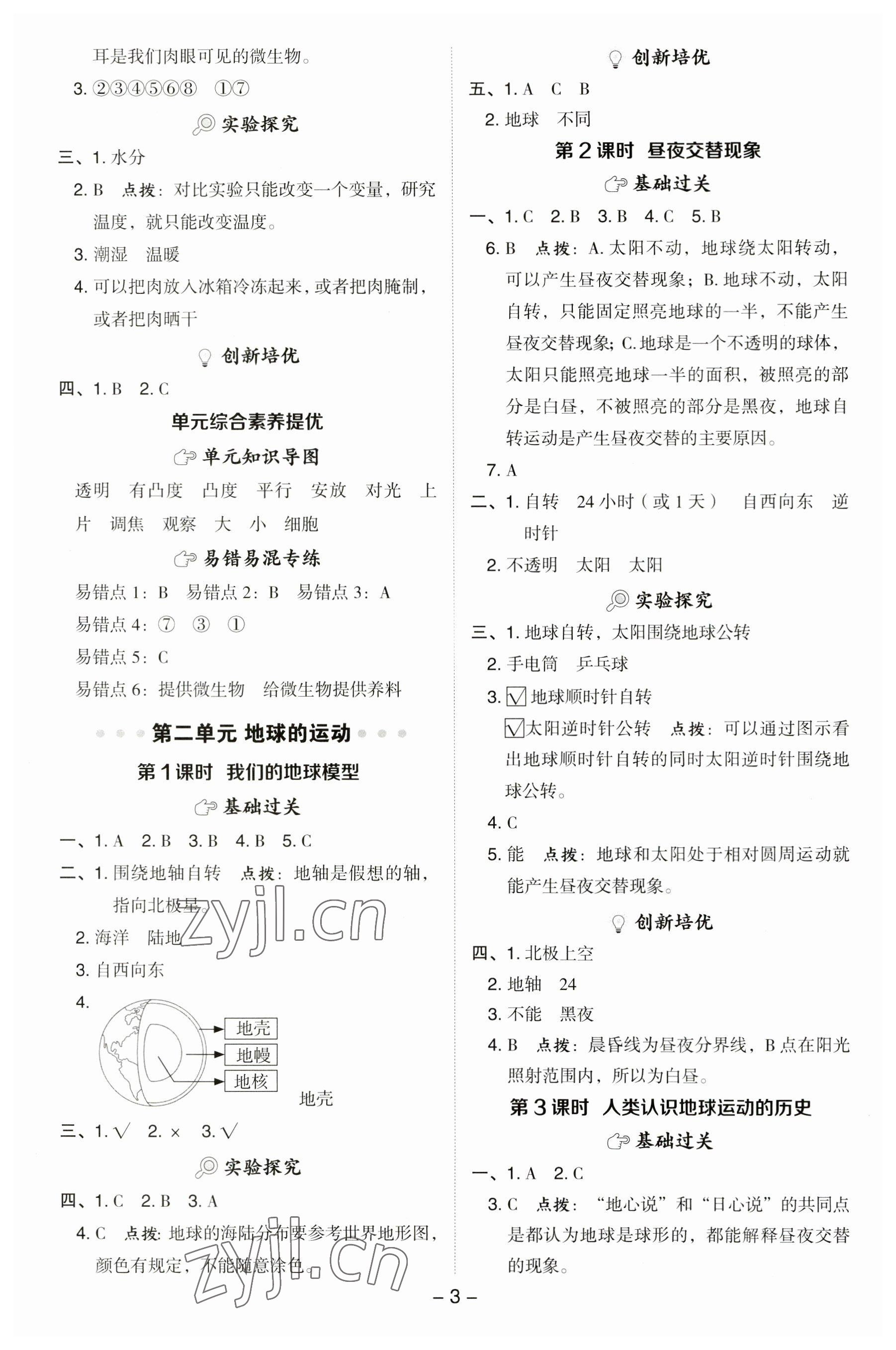 2023年綜合應(yīng)用創(chuàng)新題典中點(diǎn)四年級科學(xué)上冊教科版 第3頁