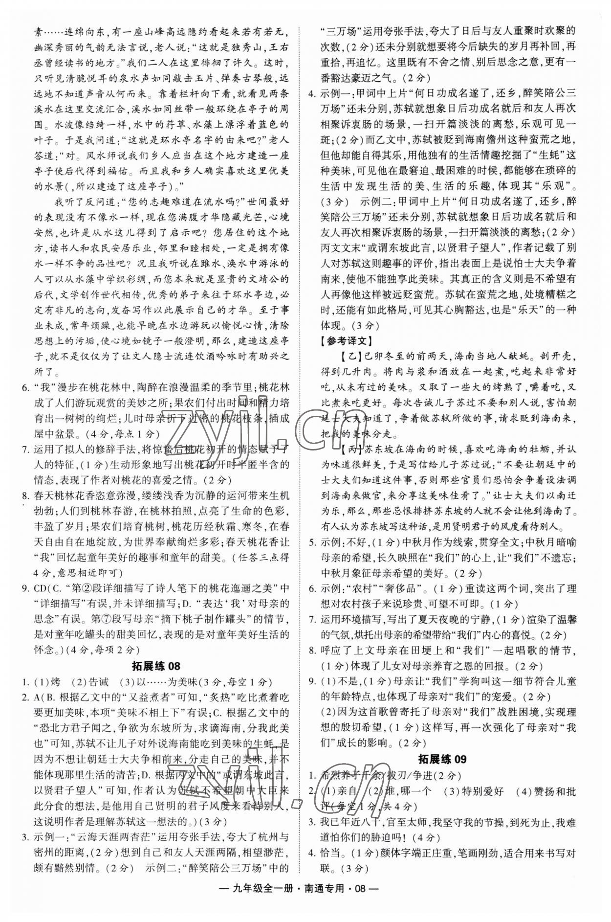 2023年學(xué)霸組合訓(xùn)練九年級語文全一冊人教版南通專版 第8頁