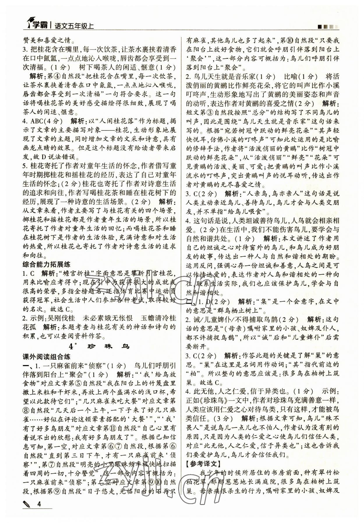 2023年經(jīng)綸學(xué)典學(xué)霸五年級語文上冊人教版 第4頁