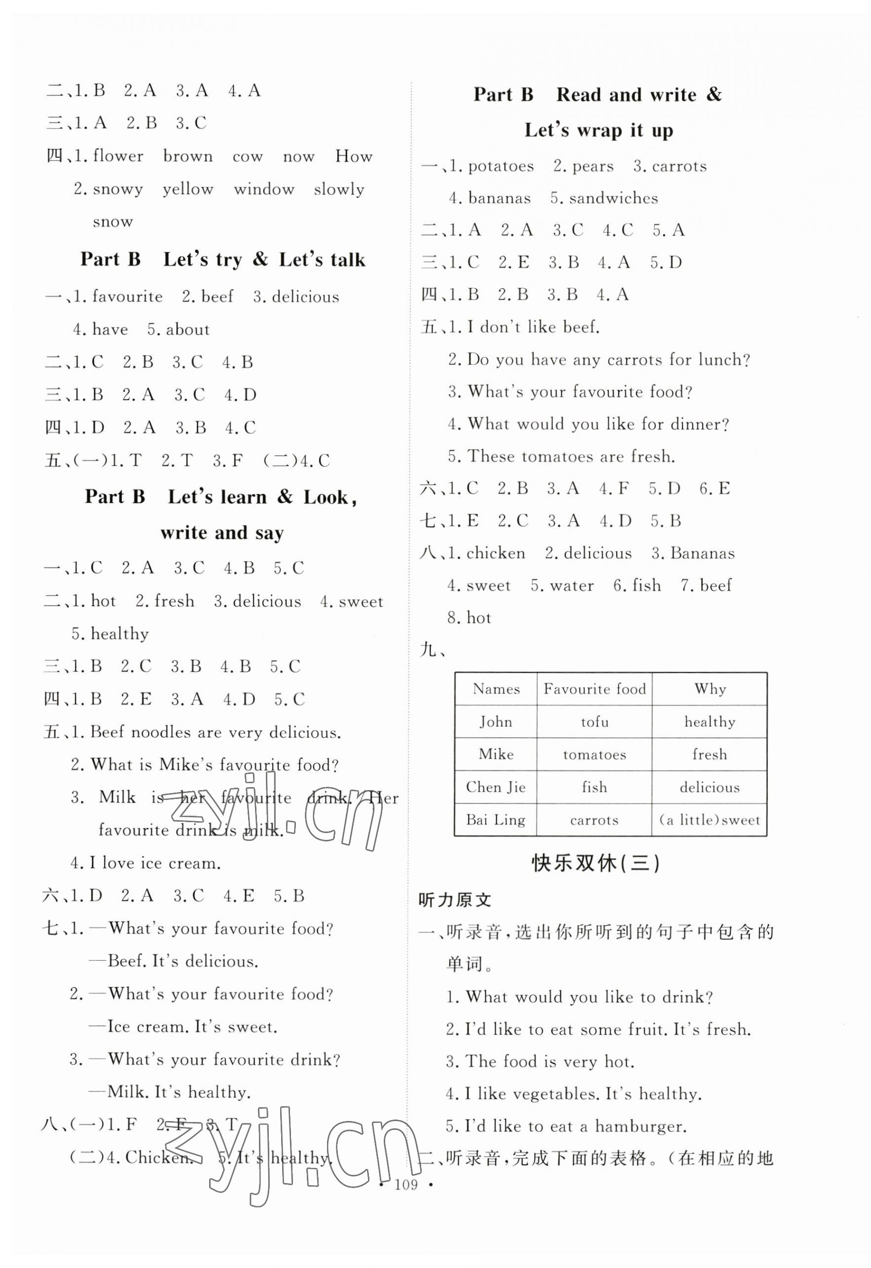 2023年每时每刻快乐优加作业本五年级英语上册人教版 参考答案第5页