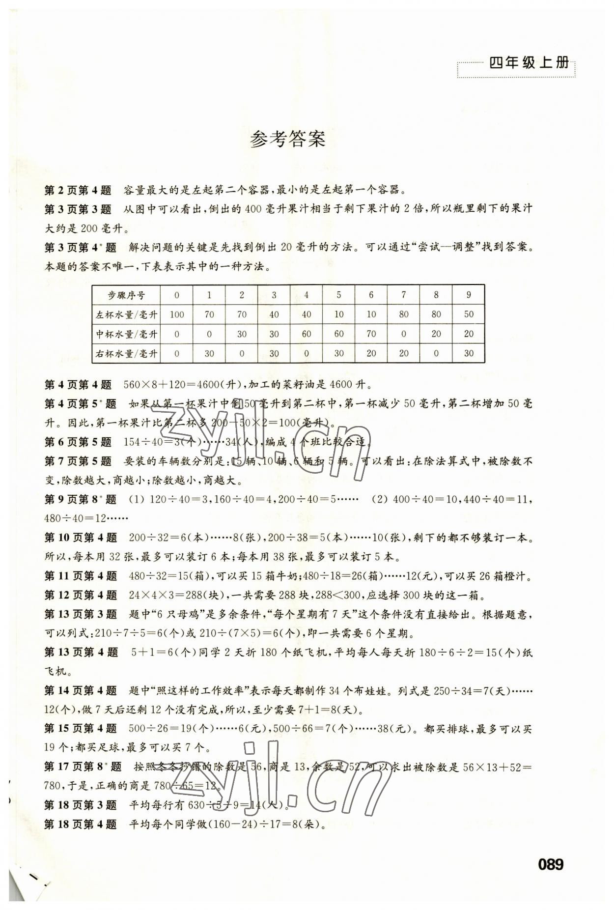 2023年练习与测试四年级数学上册苏教版 第1页