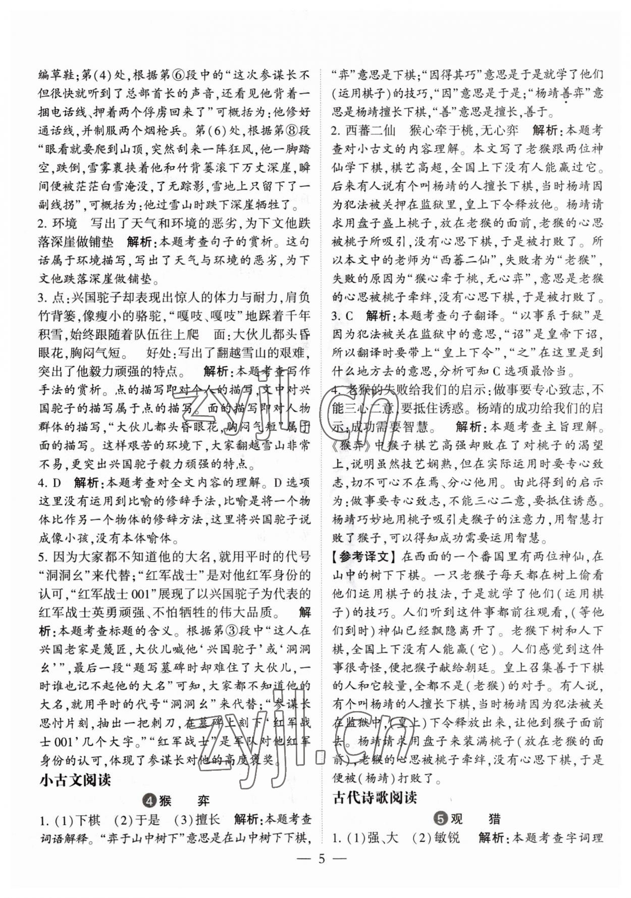 2023年經(jīng)綸學(xué)典學(xué)霸同步閱讀六年級語文上冊人教版 第5頁