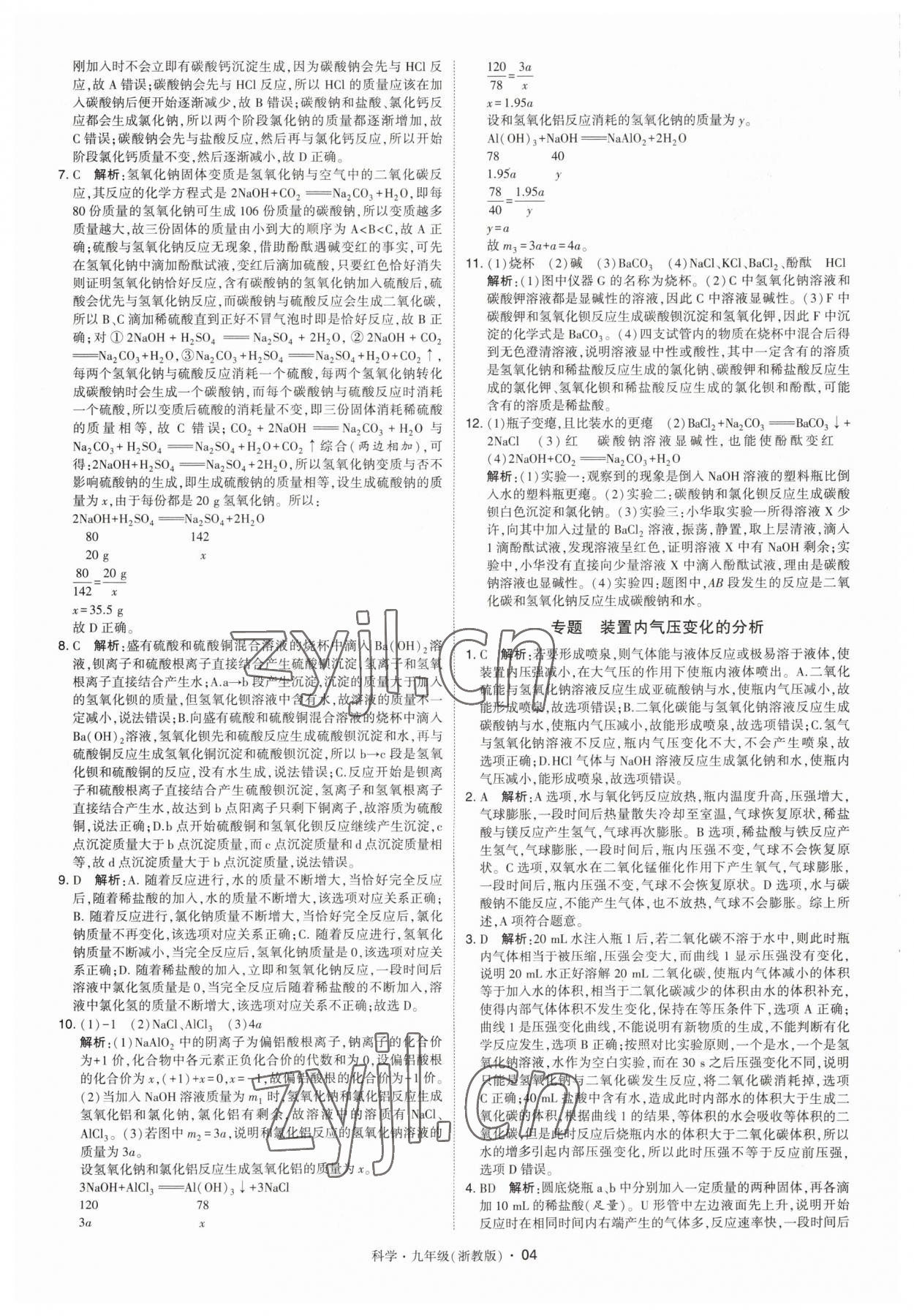 2023年經(jīng)綸學典學霸九年級科學全一冊浙教版 第4頁