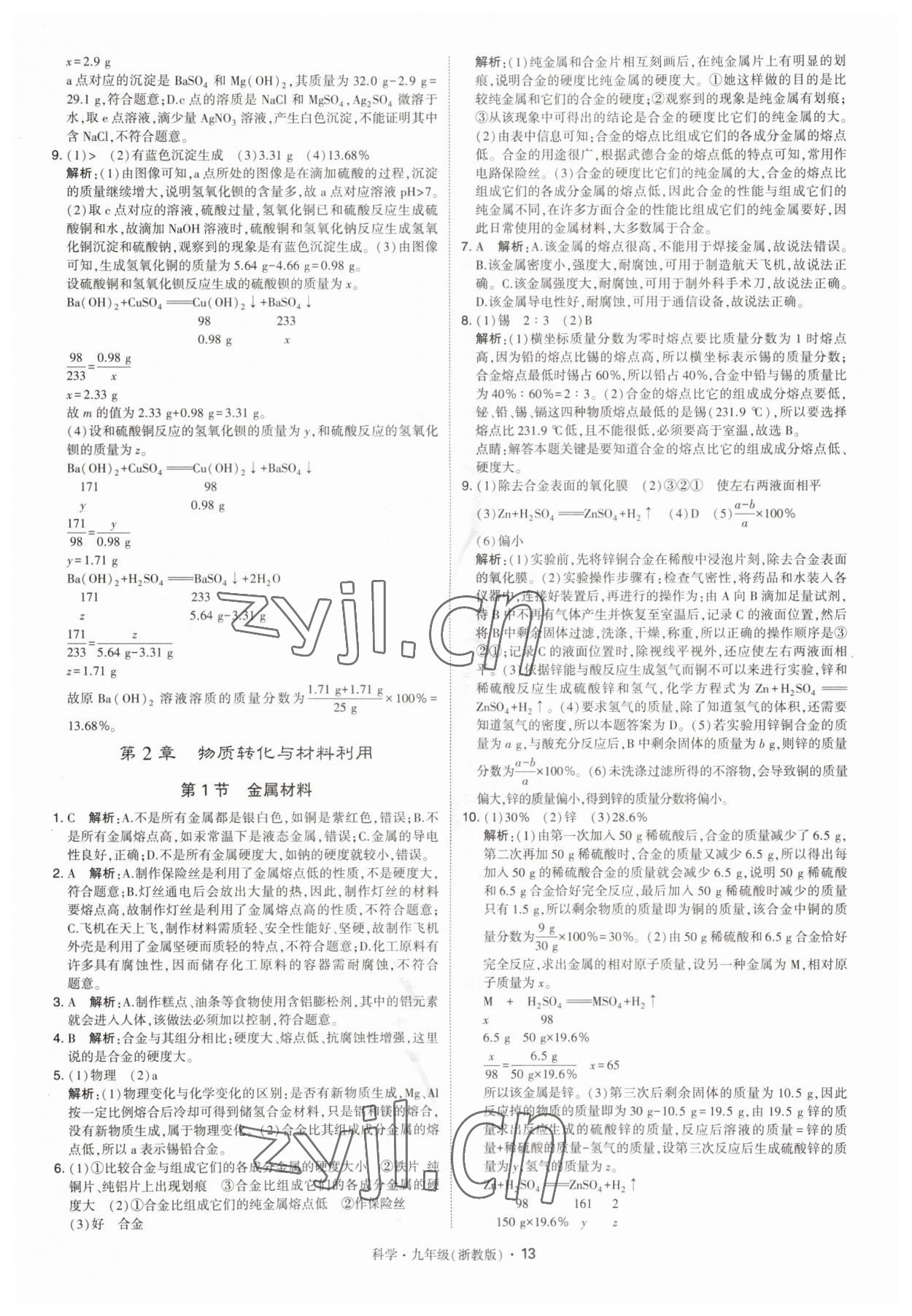 2023年經(jīng)綸學(xué)典學(xué)霸九年級(jí)科學(xué)全一冊(cè)浙教版 第13頁