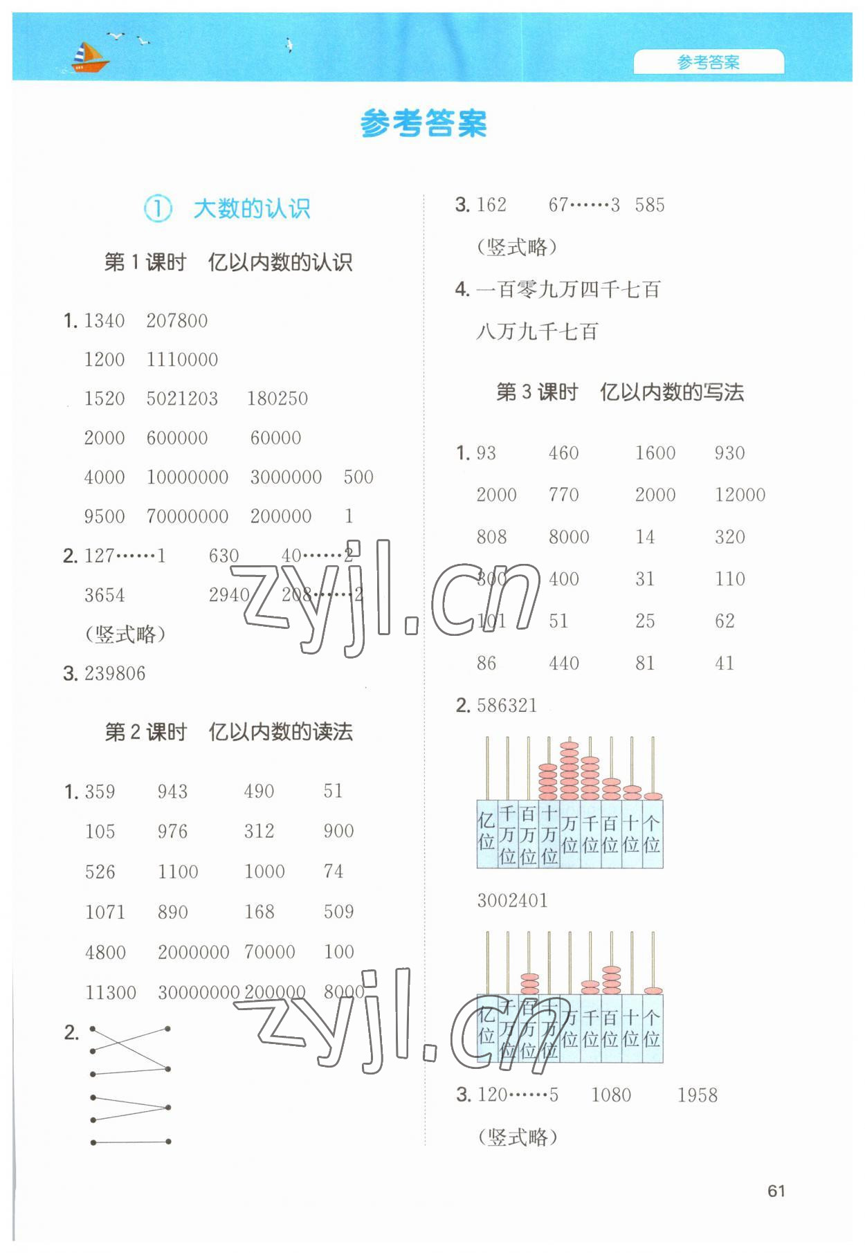 2023年一本計(jì)算能力訓(xùn)練100分四年級(jí)數(shù)學(xué)上冊(cè)人教版 第1頁(yè)