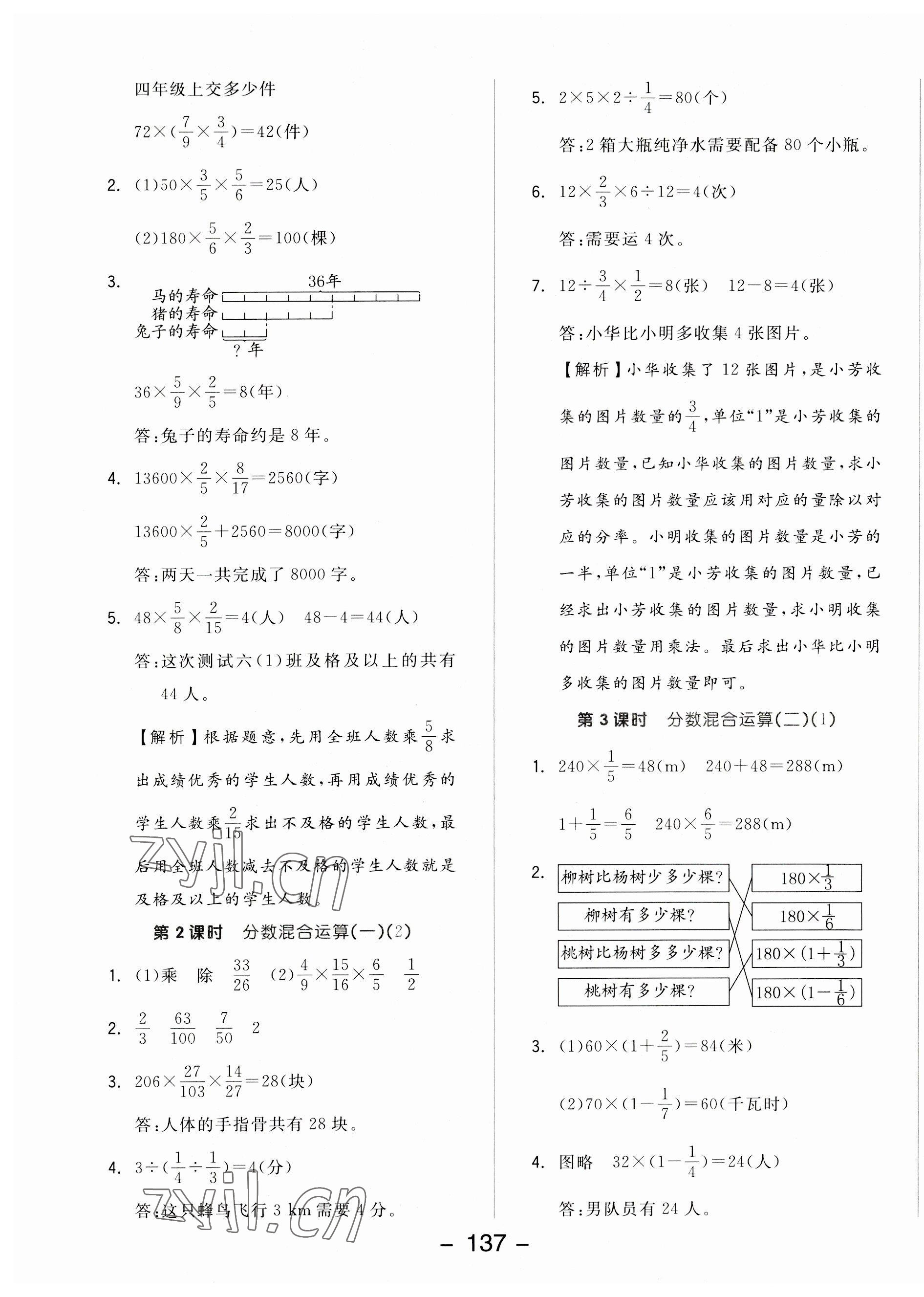 2023年全品學(xué)練考六年級數(shù)學(xué)上冊北師大版 參考答案第5頁