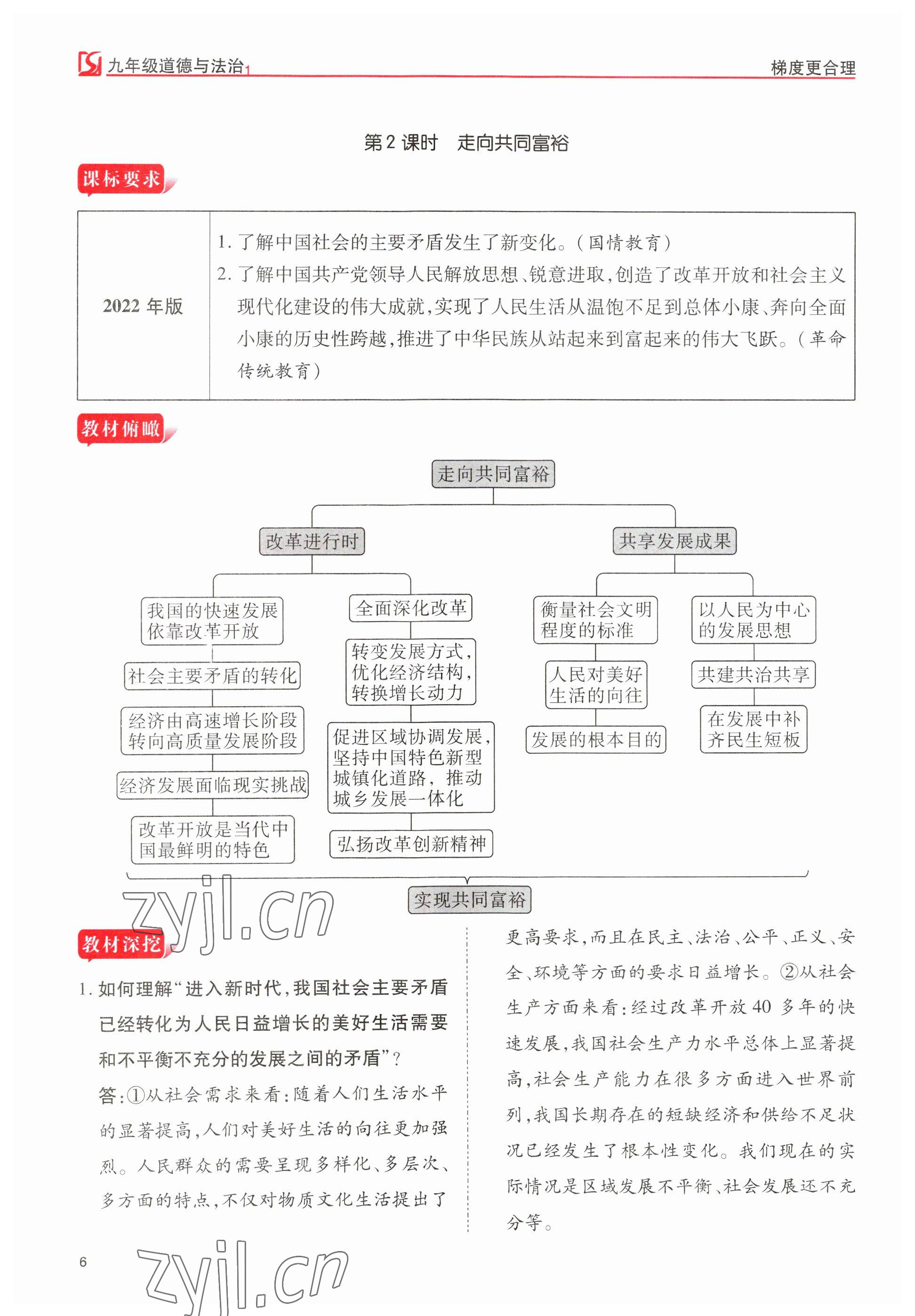 2023年暢行課堂九年級(jí)道德與法治上冊(cè)人教版山西專版 參考答案第6頁