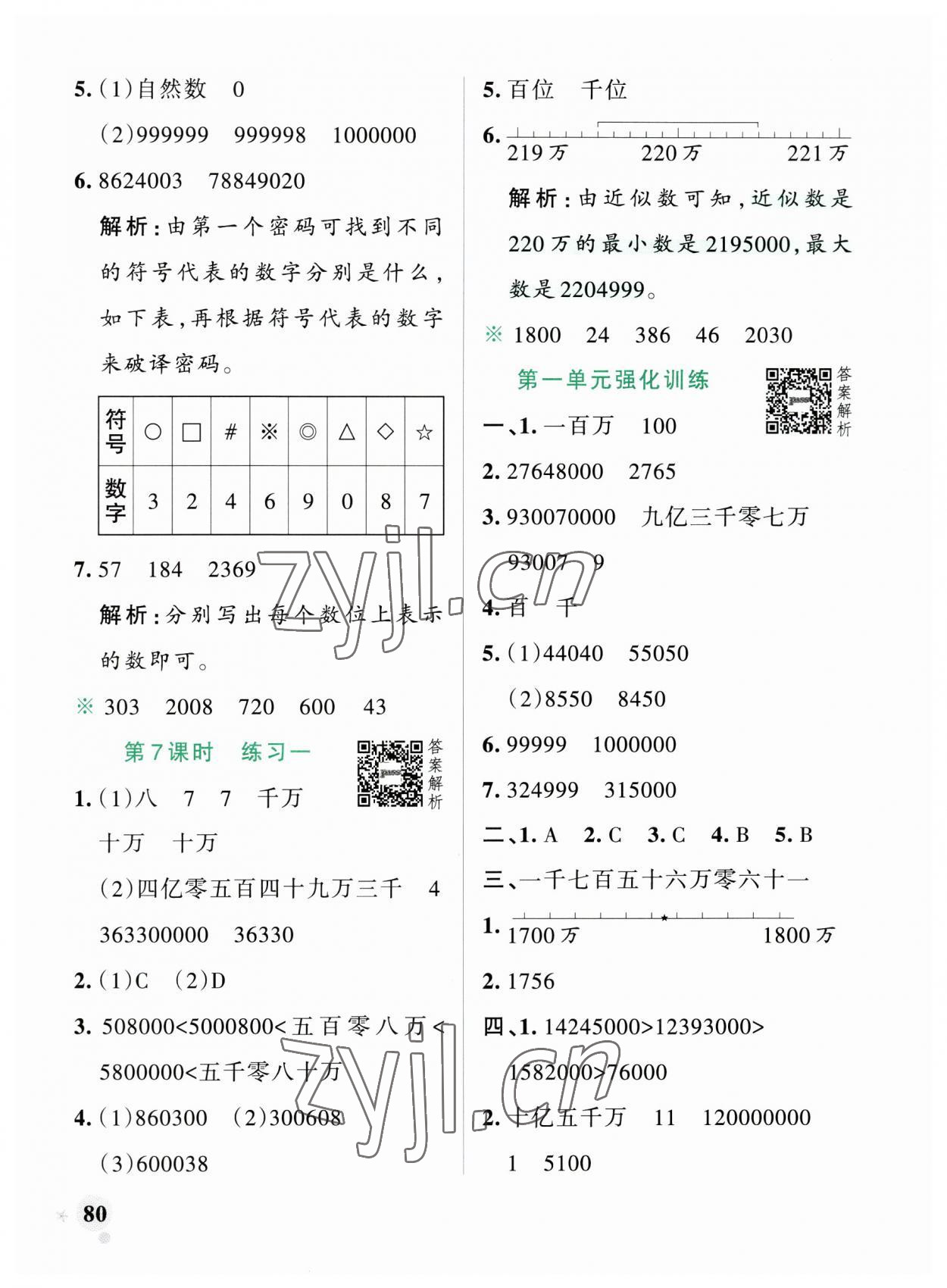 2023年小學(xué)學(xué)霸作業(yè)本四年級數(shù)學(xué)上冊北師大版廣東專版 參考答案第4頁