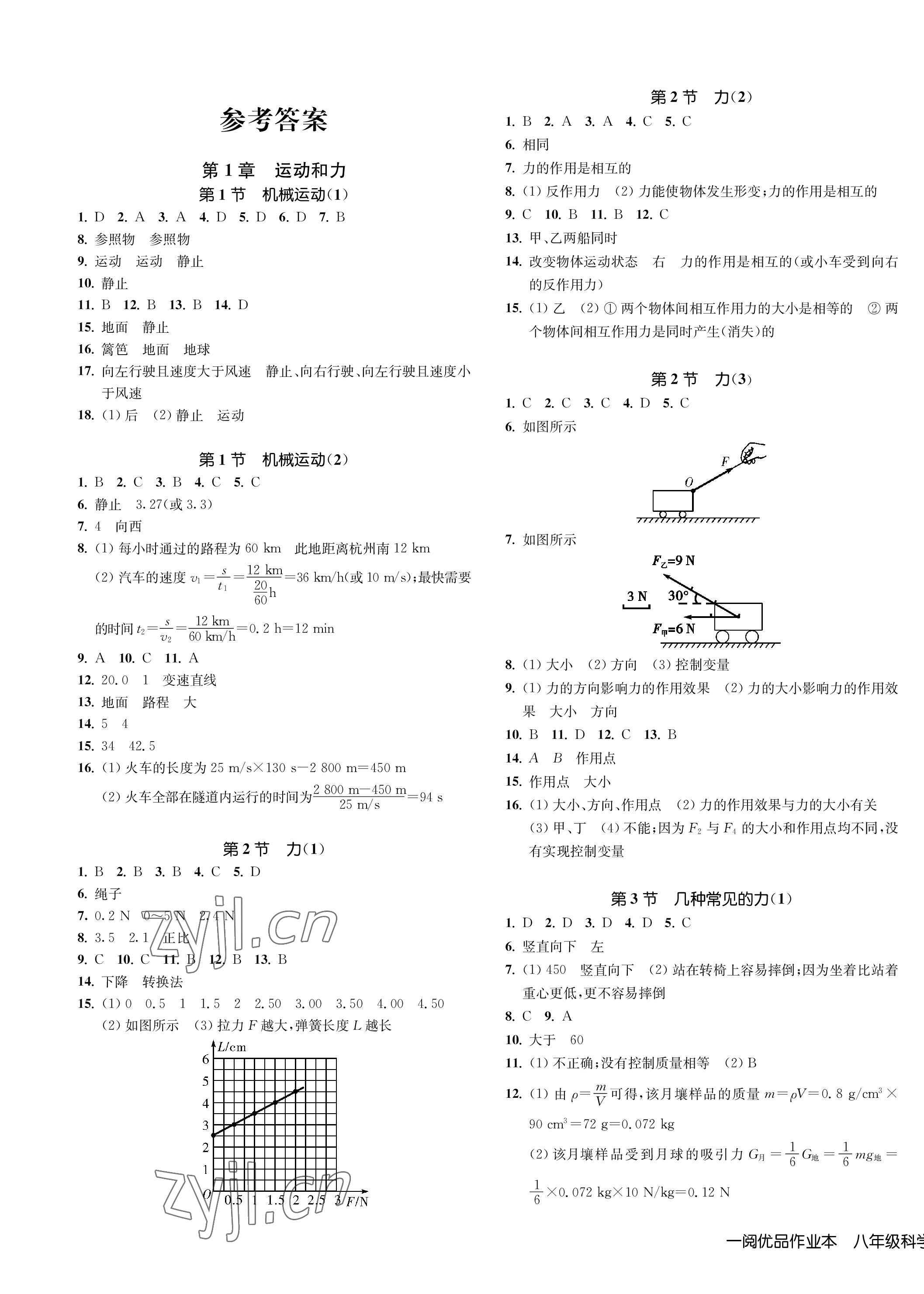 2023年一阅优品作业本八年级科学上册华师大版 第1页