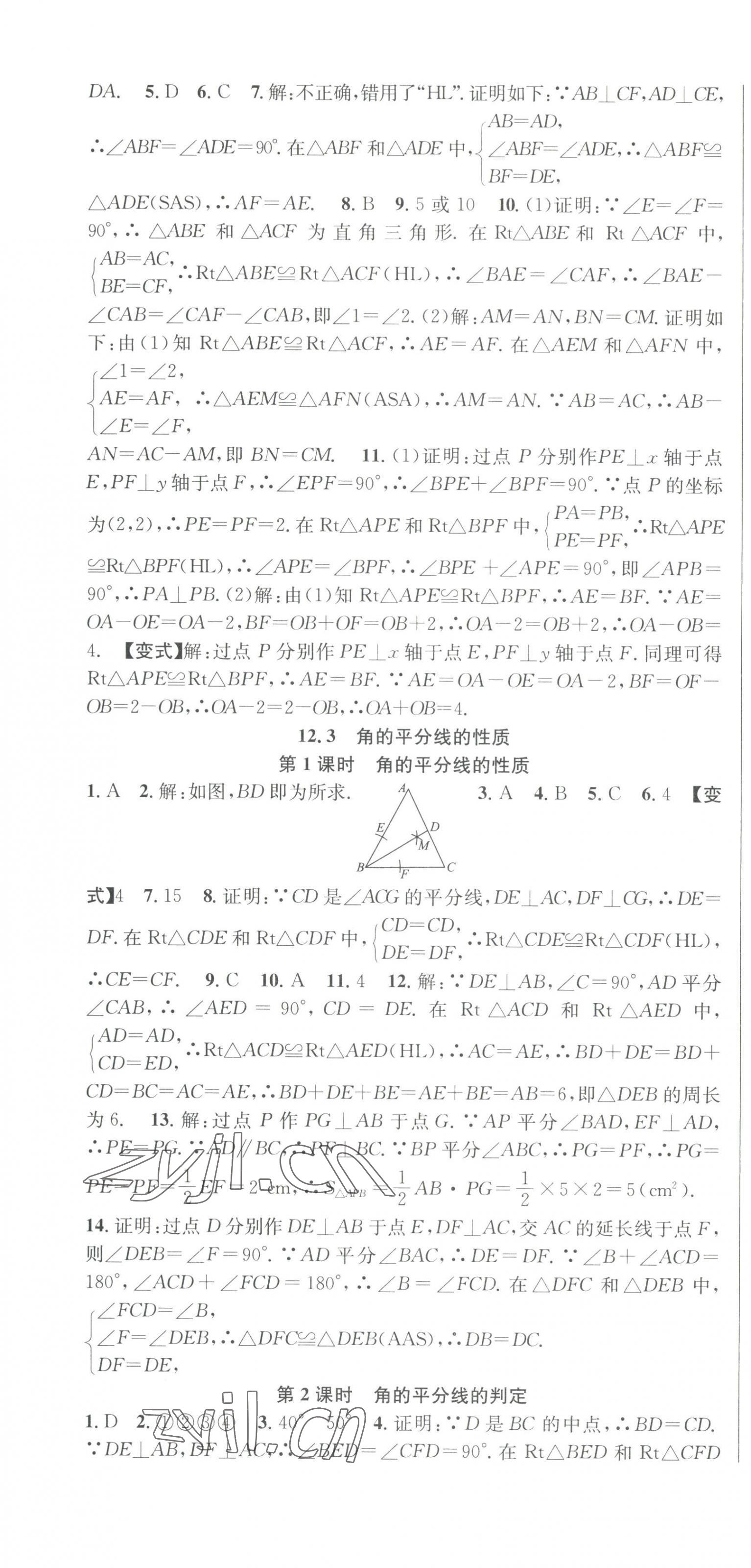 2023年课时夺冠八年级数学上册人教版 第7页