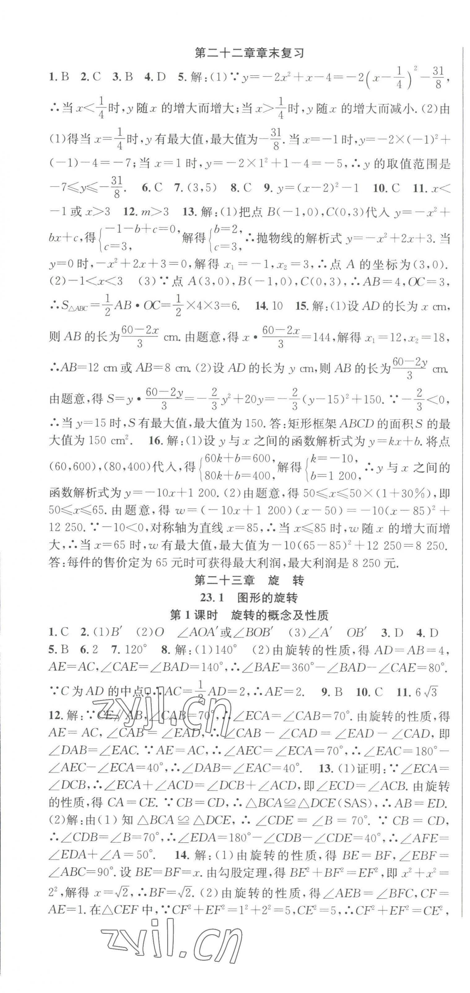 2023年课时夺冠九年级数学上册人教版 第13页