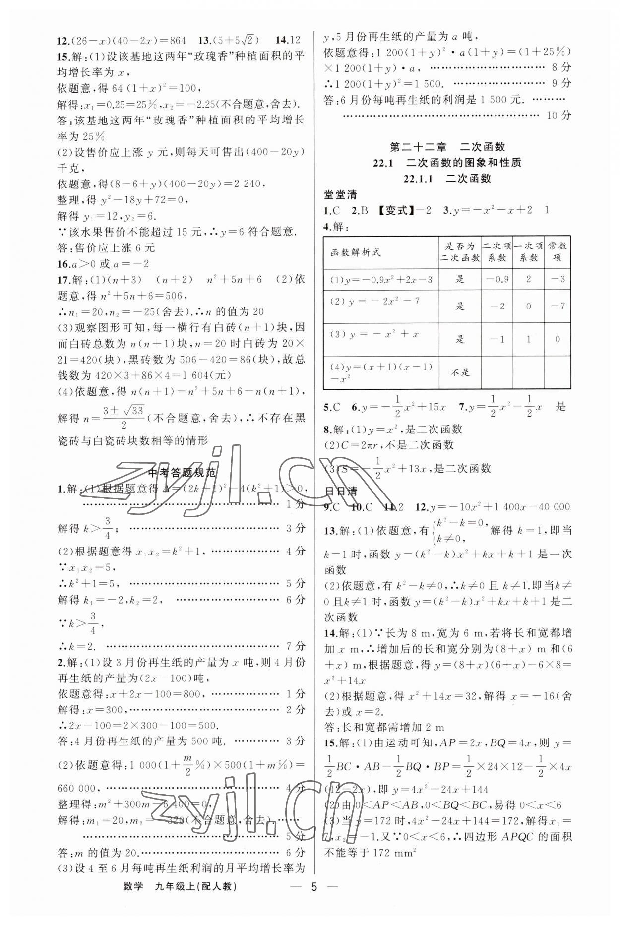 2023年四清导航九年级数学上册人教版 第5页