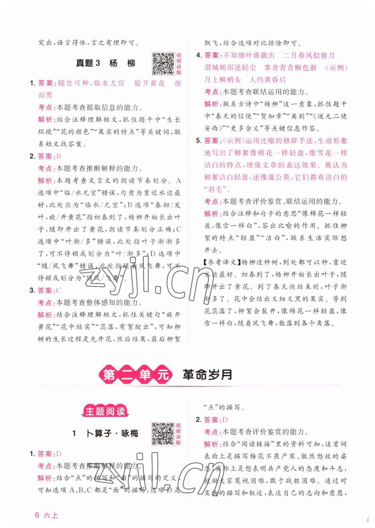 2023年陽光同學同步閱讀素養測試六年級語文上冊人教版 第6頁