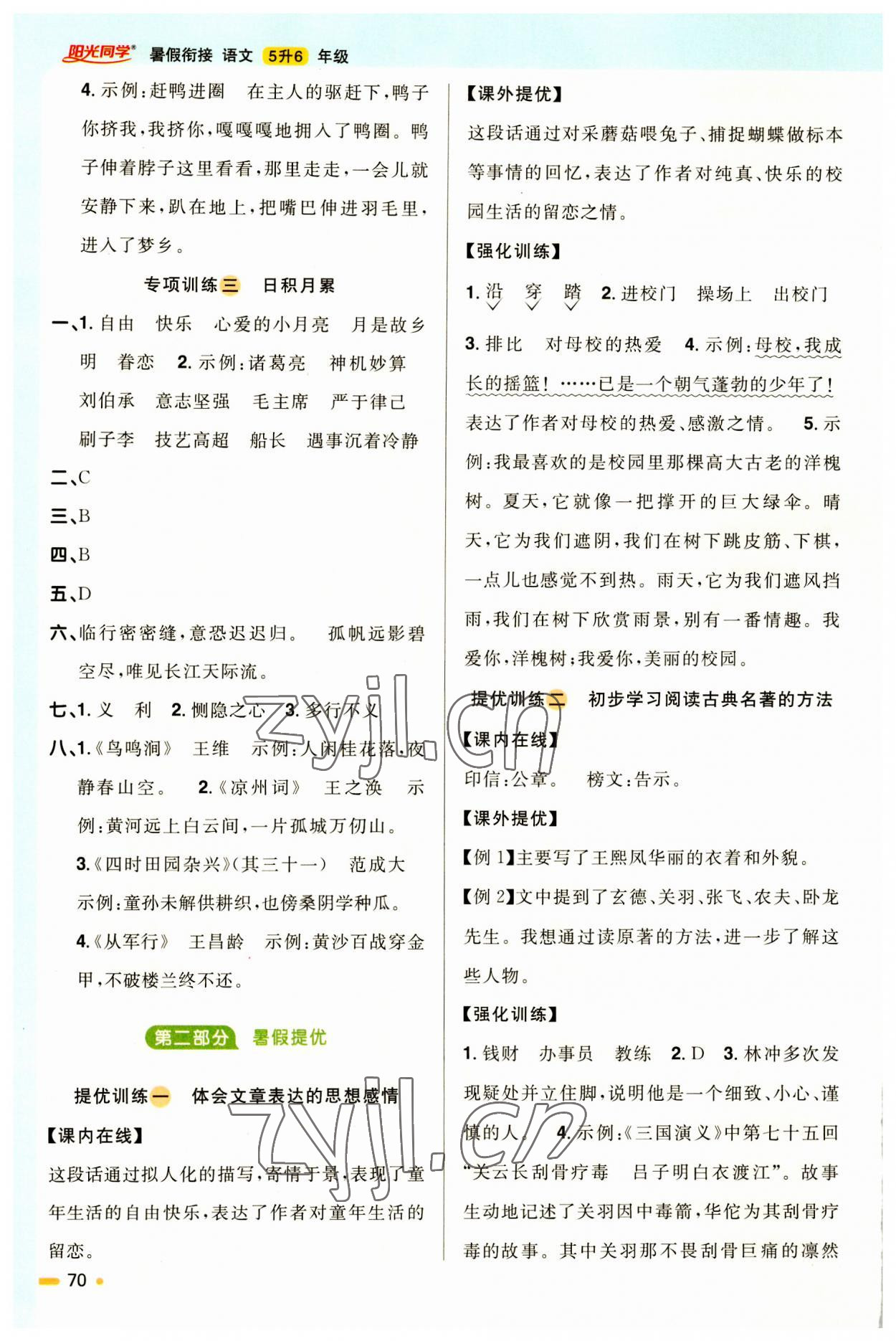 2023年陽光同學(xué)暑假銜接五升六年級語文 第2頁