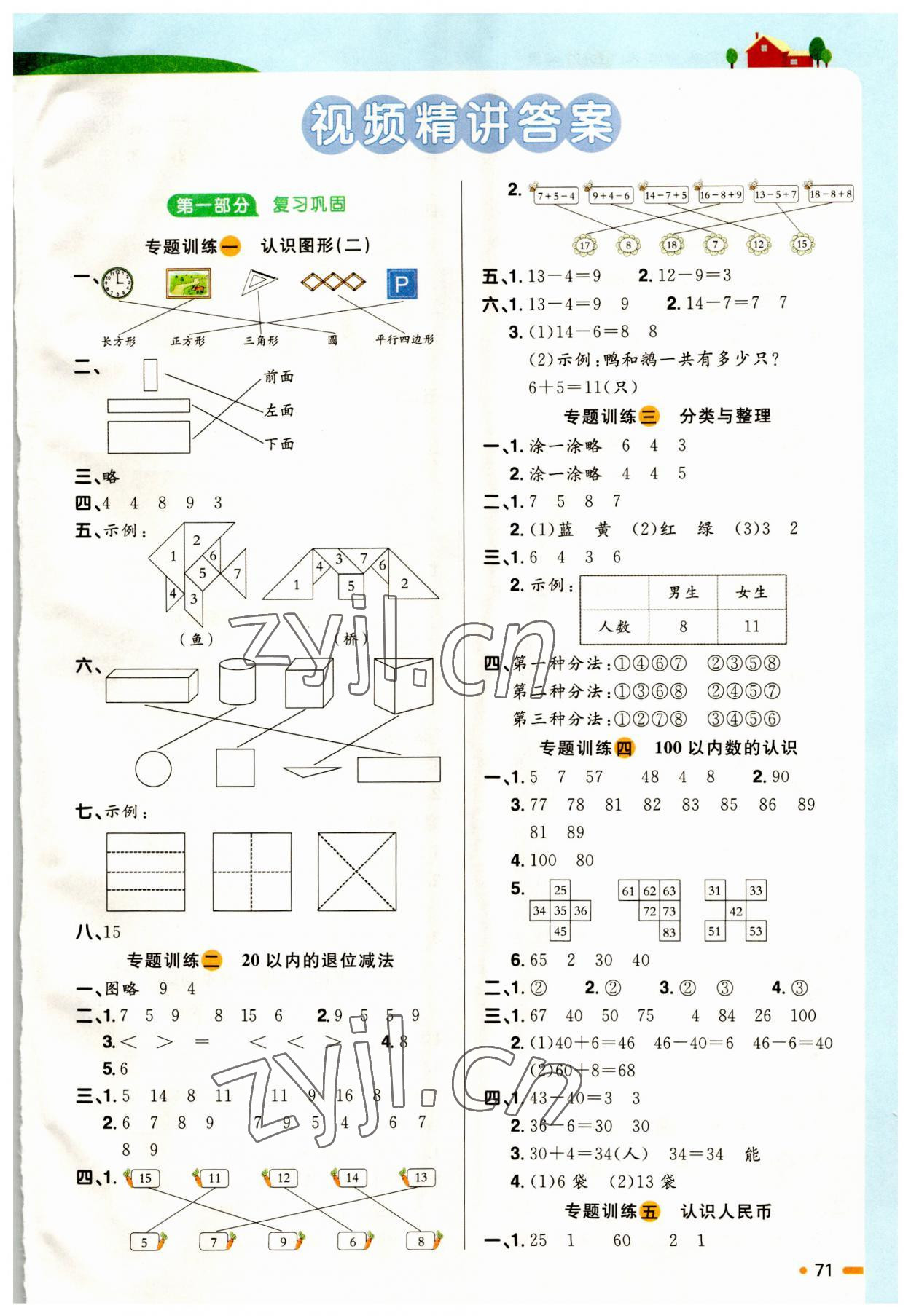 2023年陽光同學暑假銜接一升二年級數(shù)學人教版 第1頁