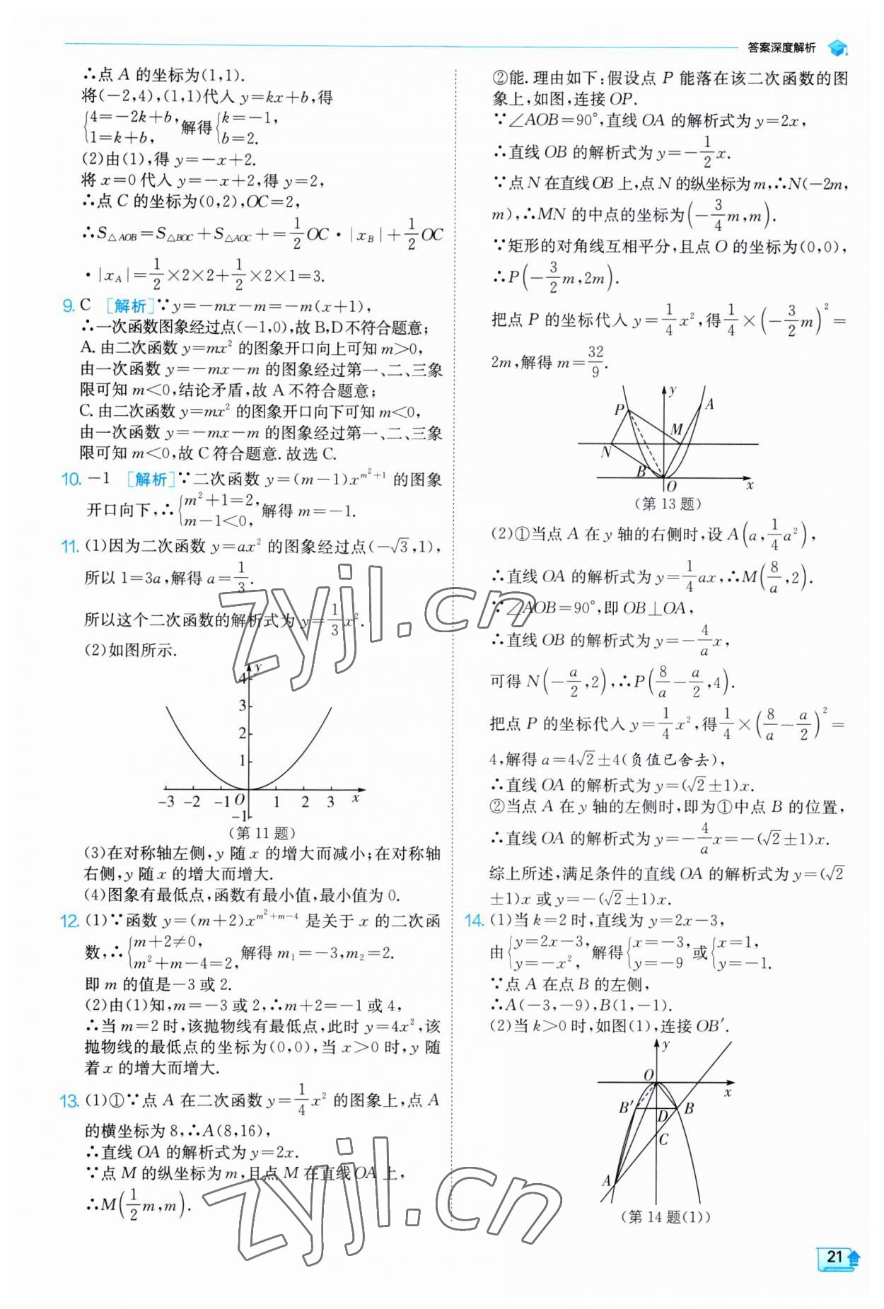 2023年实验班提优训练九年级数学上册人教版 第21页