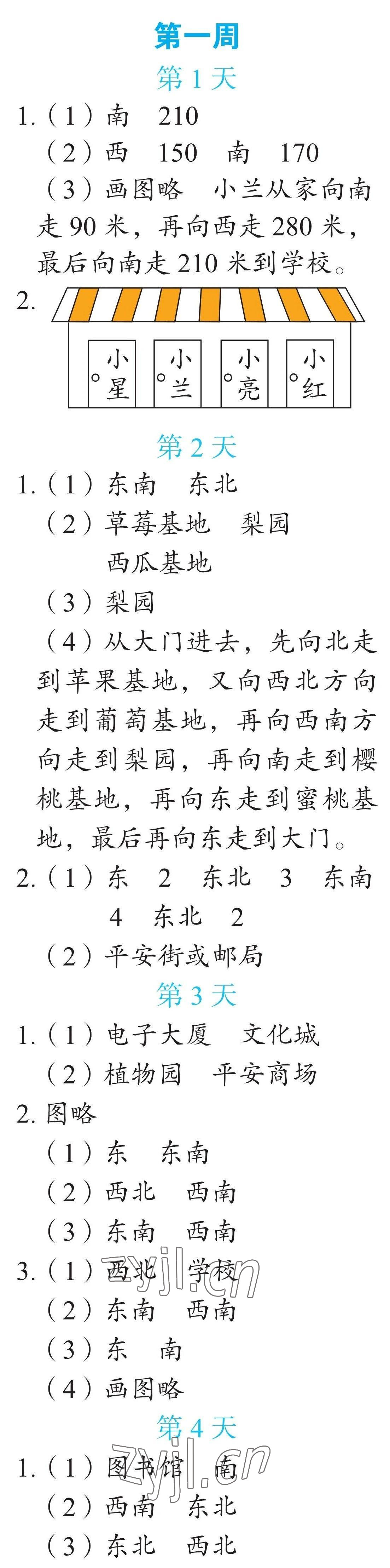 2023年暑假專項應用題三年級數學 參考答案第1頁