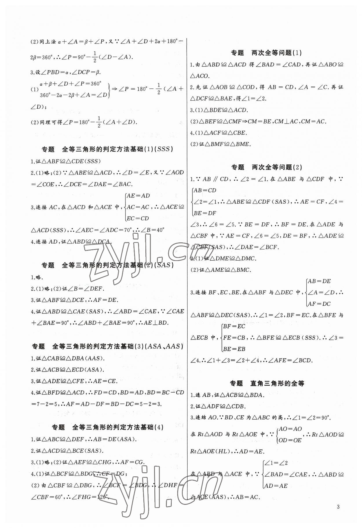 2023年新课堂新观察培优讲练八年级数学上册人教版 第3页