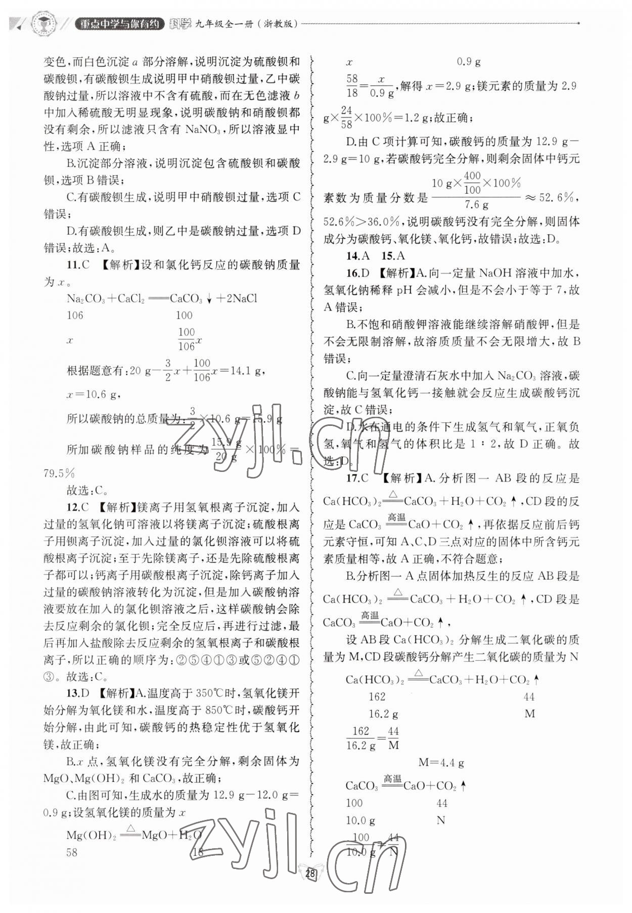 2023年重點中學與你有約九年級科學浙教版 第28頁