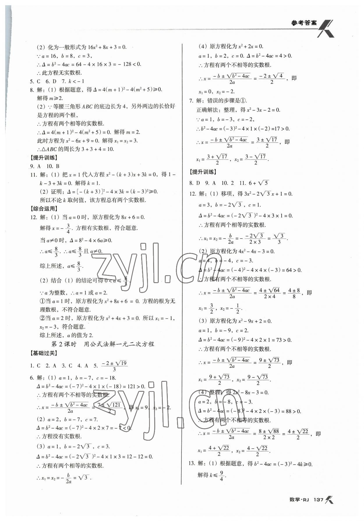 2023年全優(yōu)點(diǎn)練課計(jì)劃九年級數(shù)學(xué)上冊人教版 第3頁