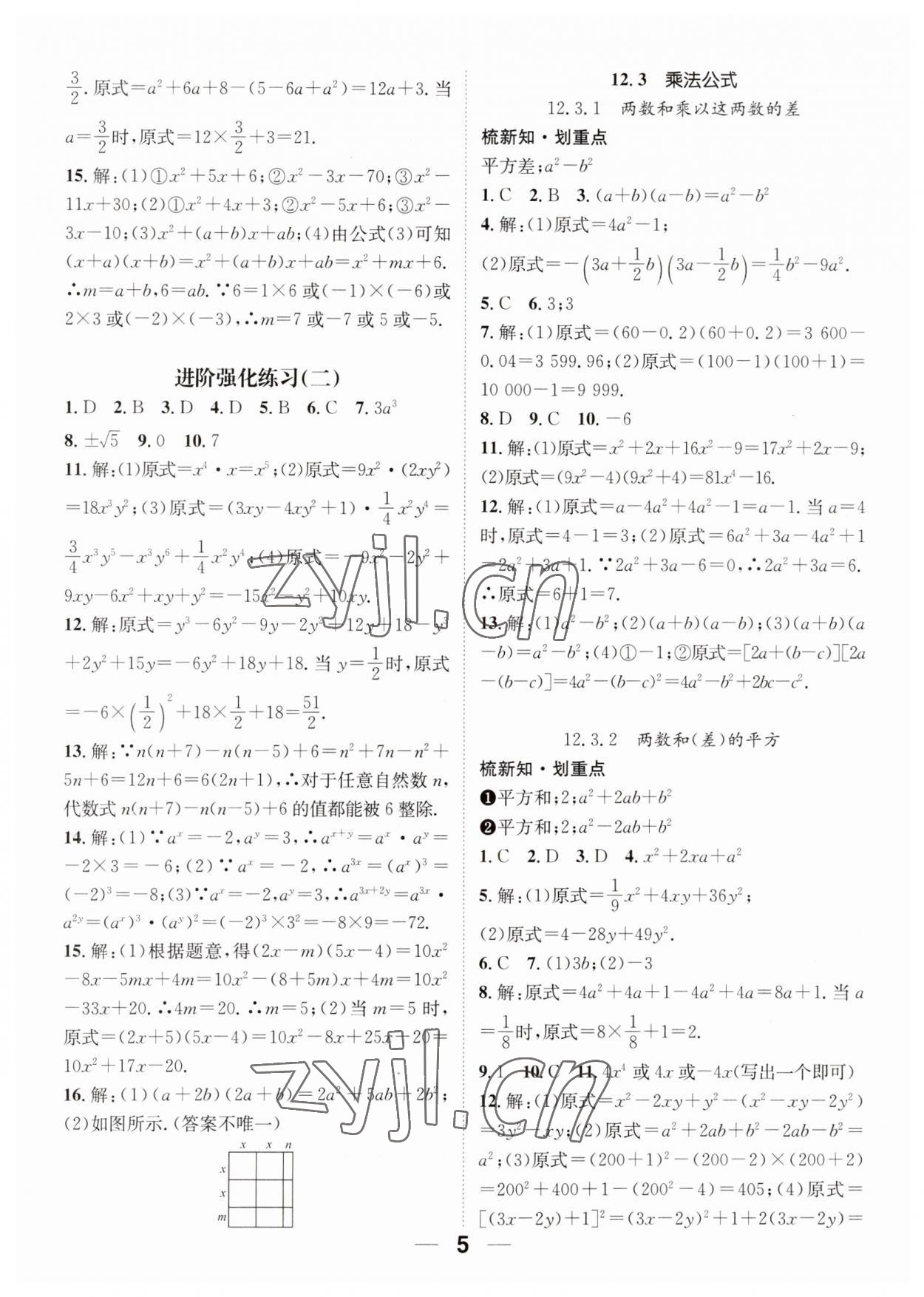 2023年精英新课堂八年级数学上册华师大版 参考答案第5页