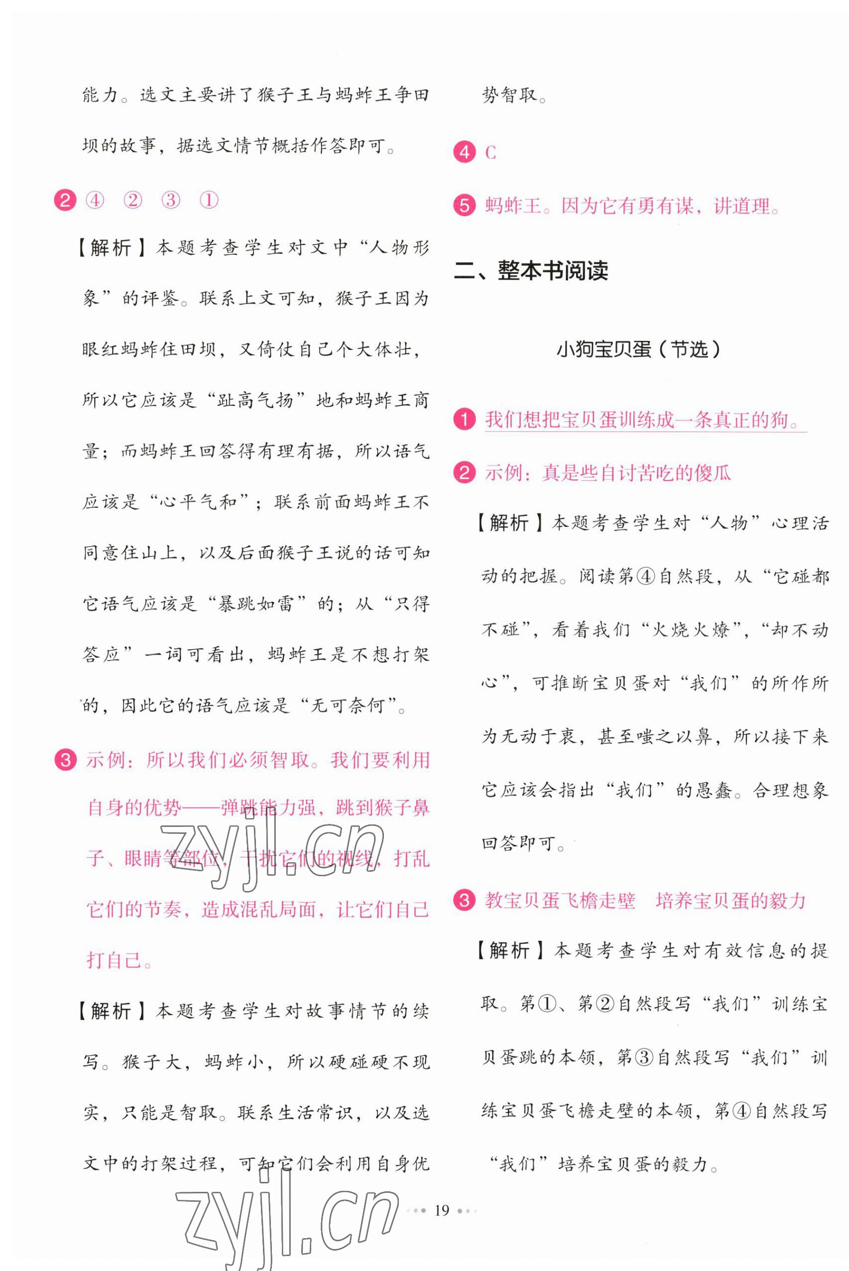 2023年主題閱讀訓練100分三年級語文人教版浙江專版 參考答案第3頁
