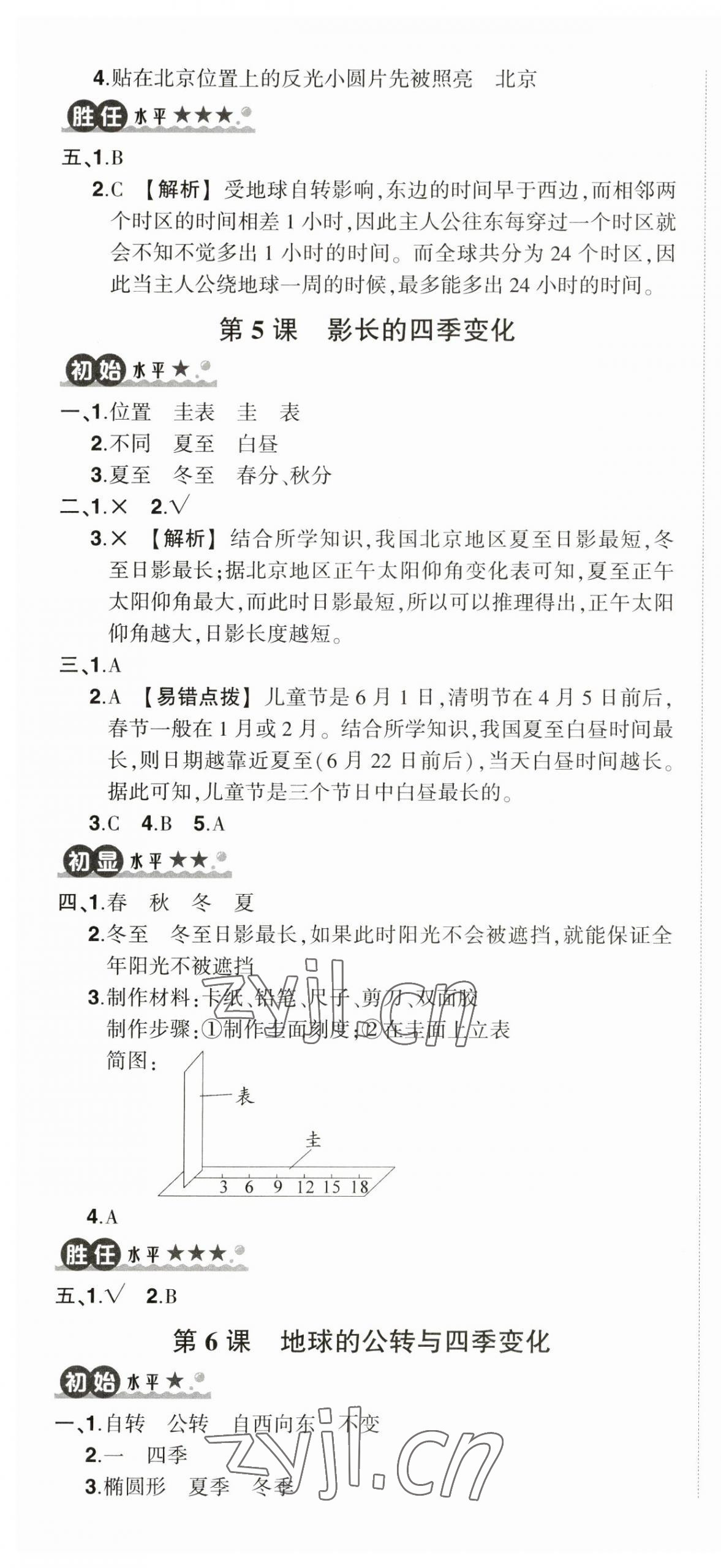 2023年状元成才路创优作业100分六年级科学上册教科版 第7页