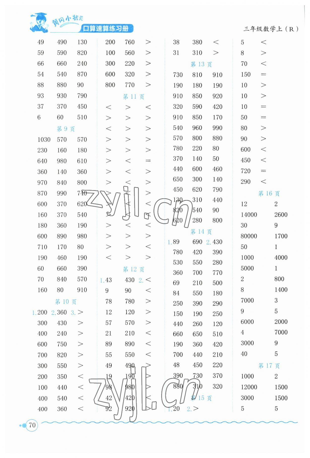 2023年黃岡小狀元口算速算練習(xí)冊(cè)三年級(jí)數(shù)學(xué)上冊(cè)人教版 第2頁