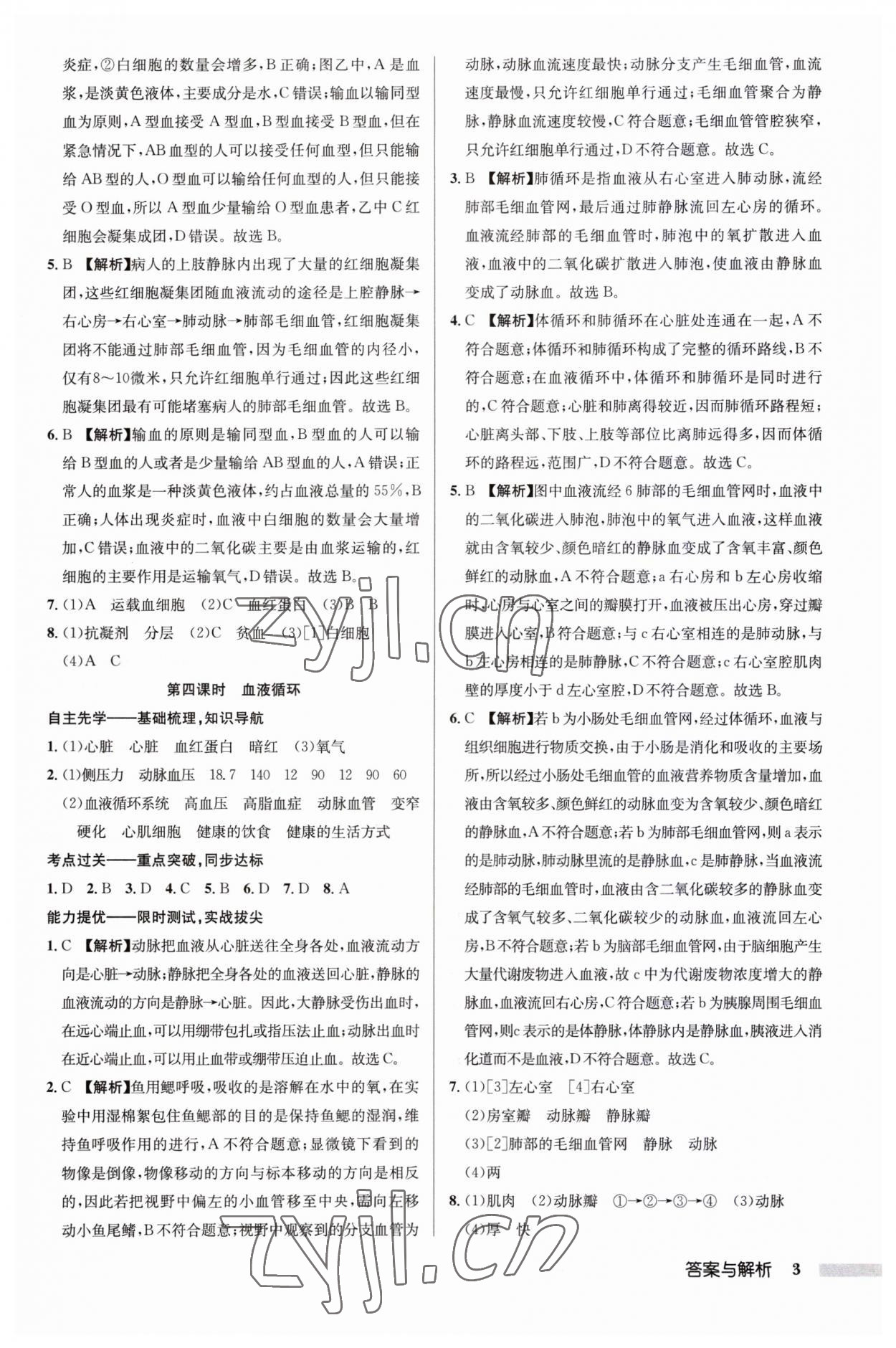 2023年啟東中學(xué)作業(yè)本八年級(jí)生物全一冊(cè)蘇科版 第3頁